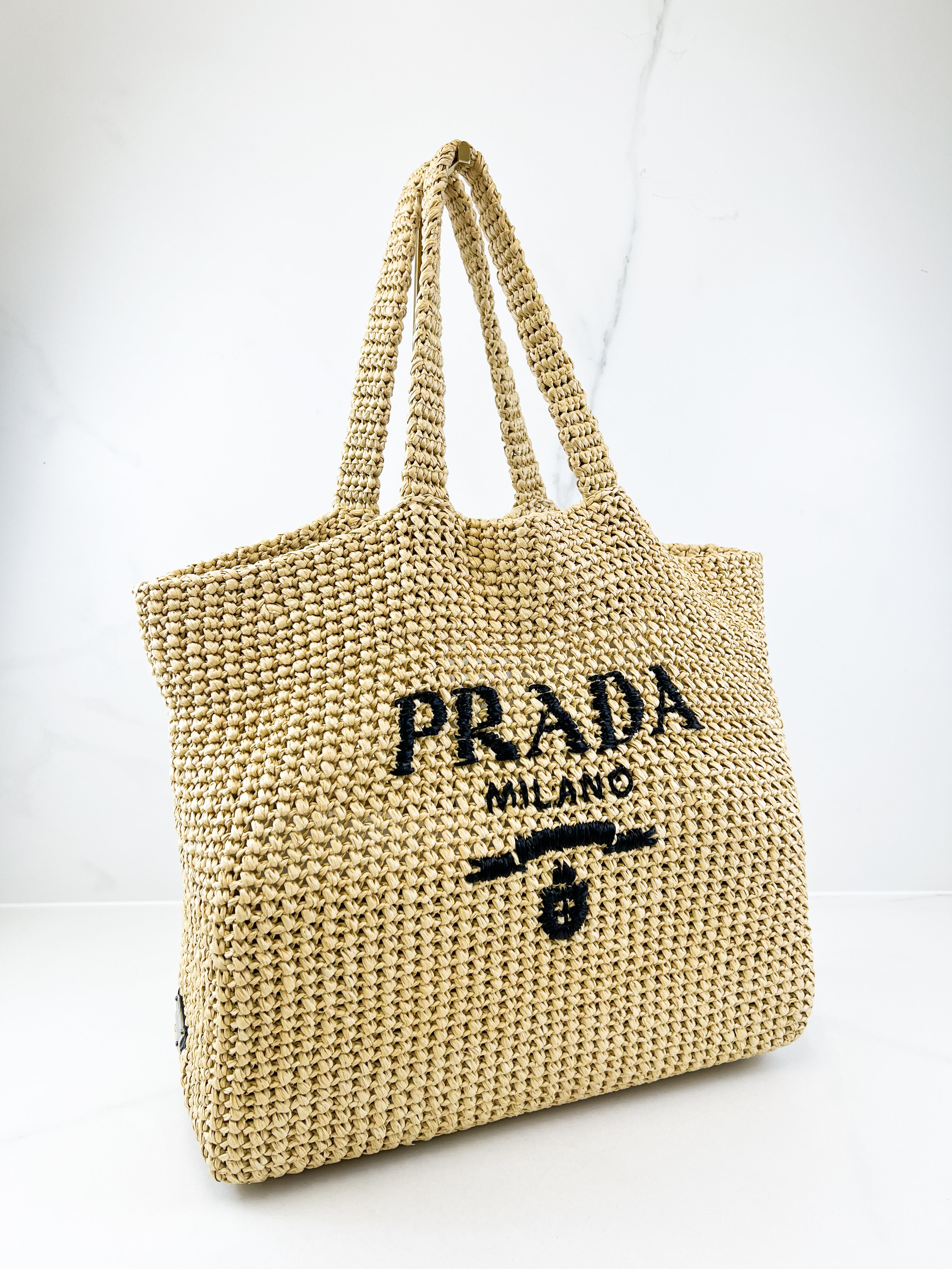 Prada Raffia Medium Tote