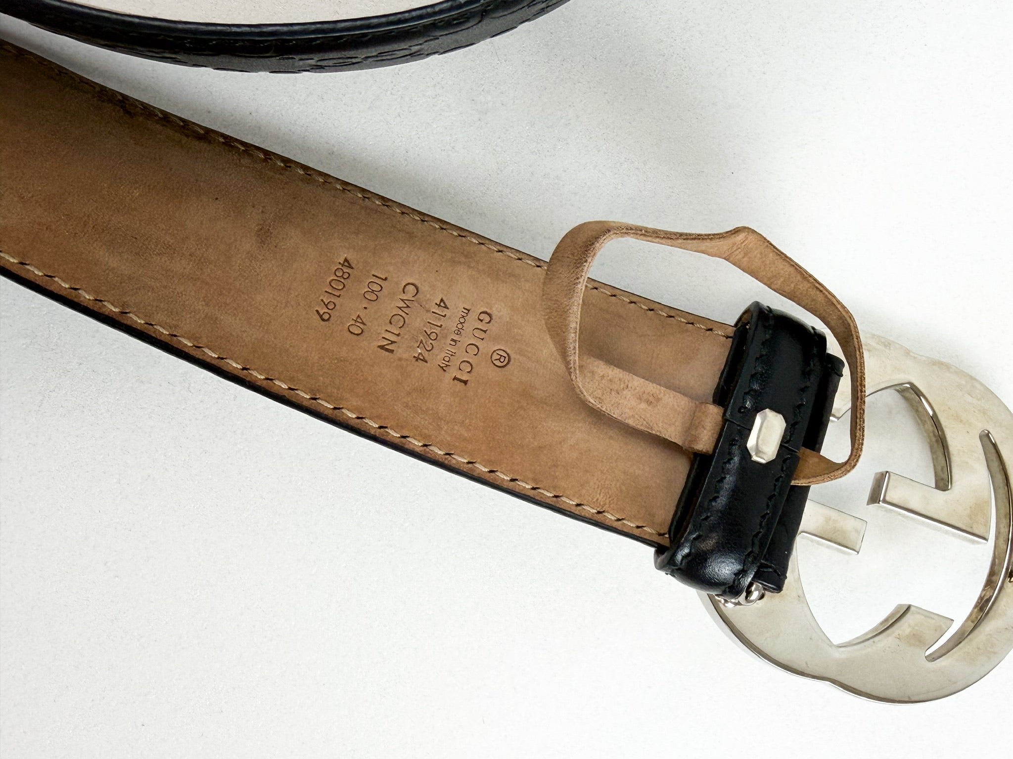 Gucci Interlocking G Leather Belt 100mm