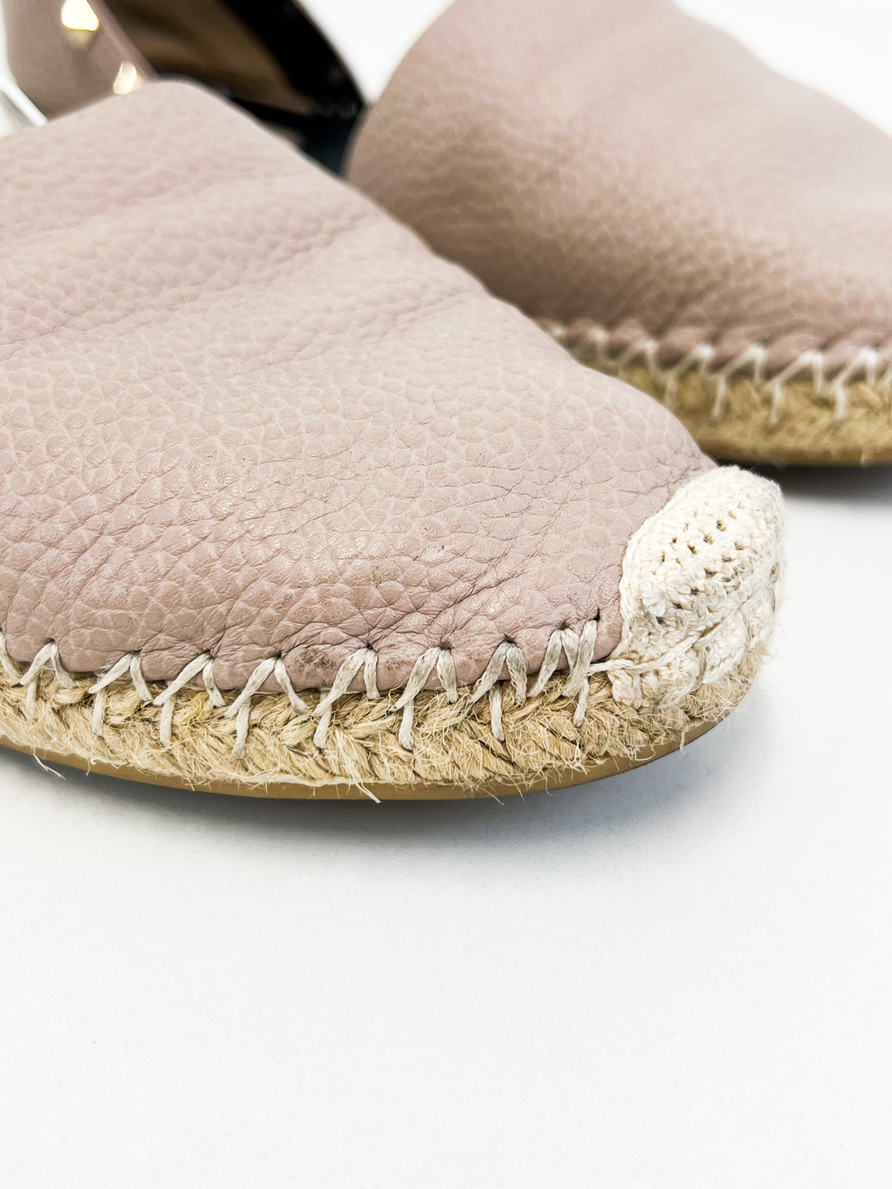 Valentino Garavani Grained Leather Rockstud Espadrille Size 41