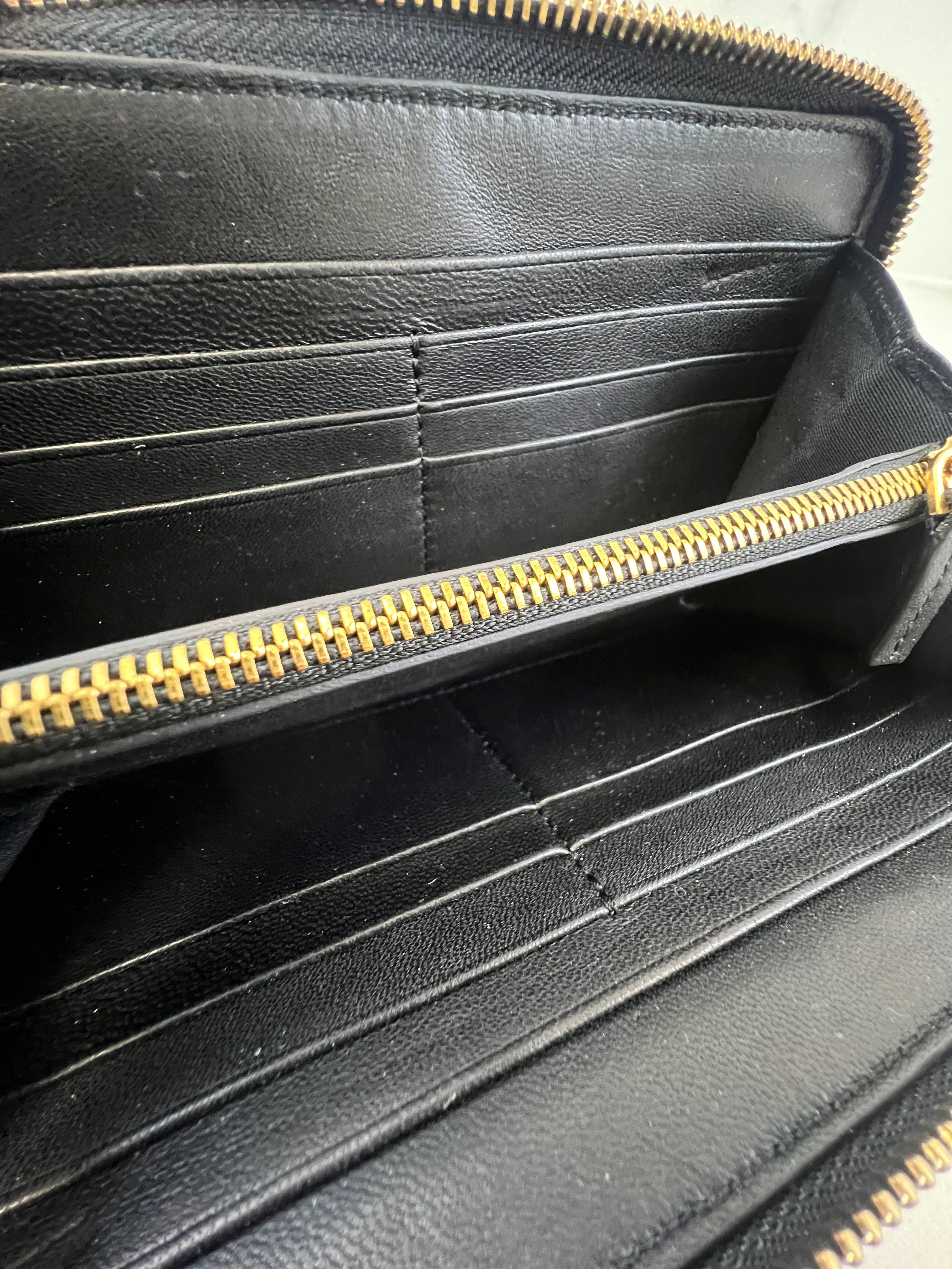 Black & Yellow Leather Tribute Zip Wallet