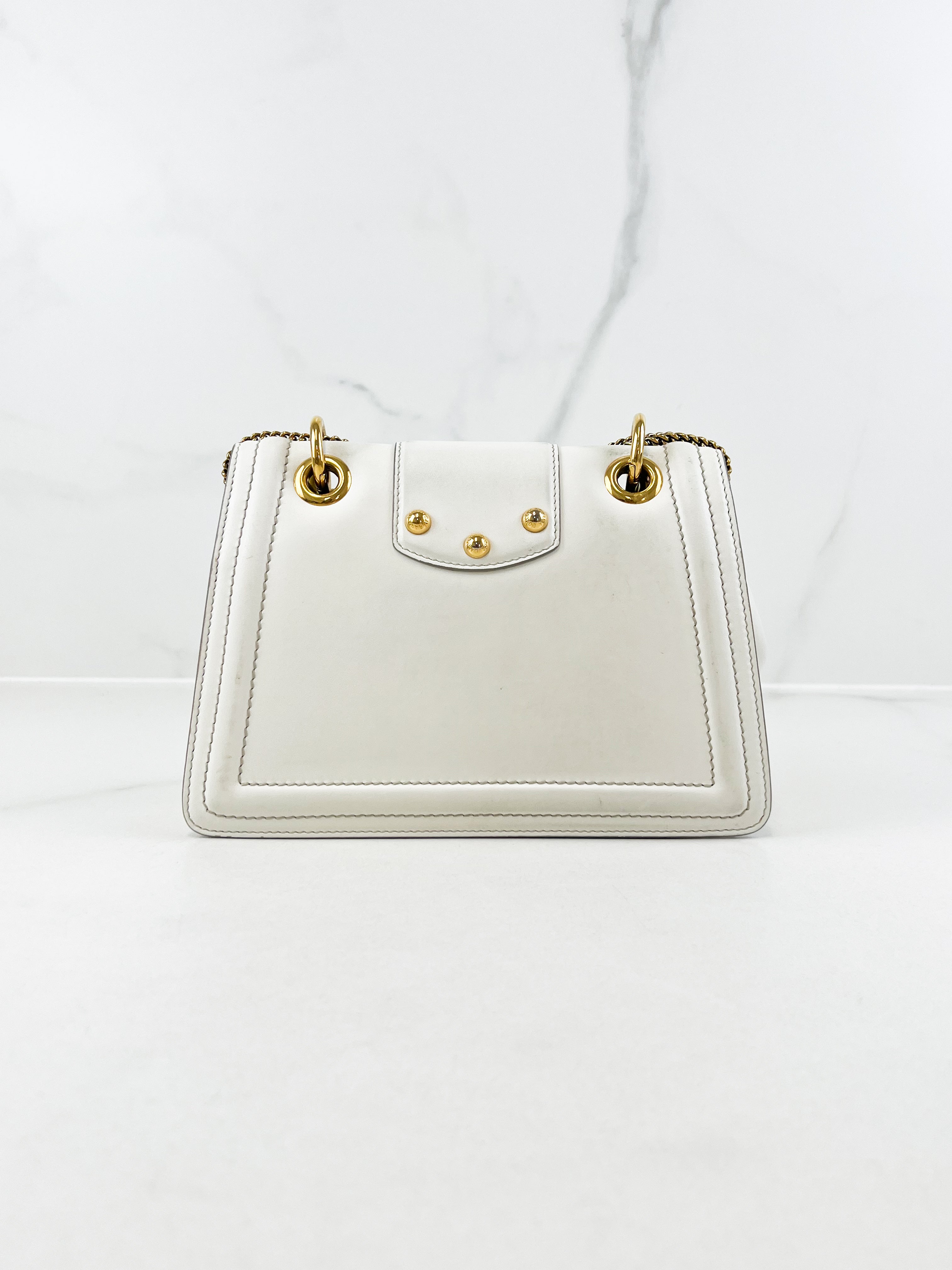 Dolce & Gabbana Amore Chain Shoulder Bag in White with GHW