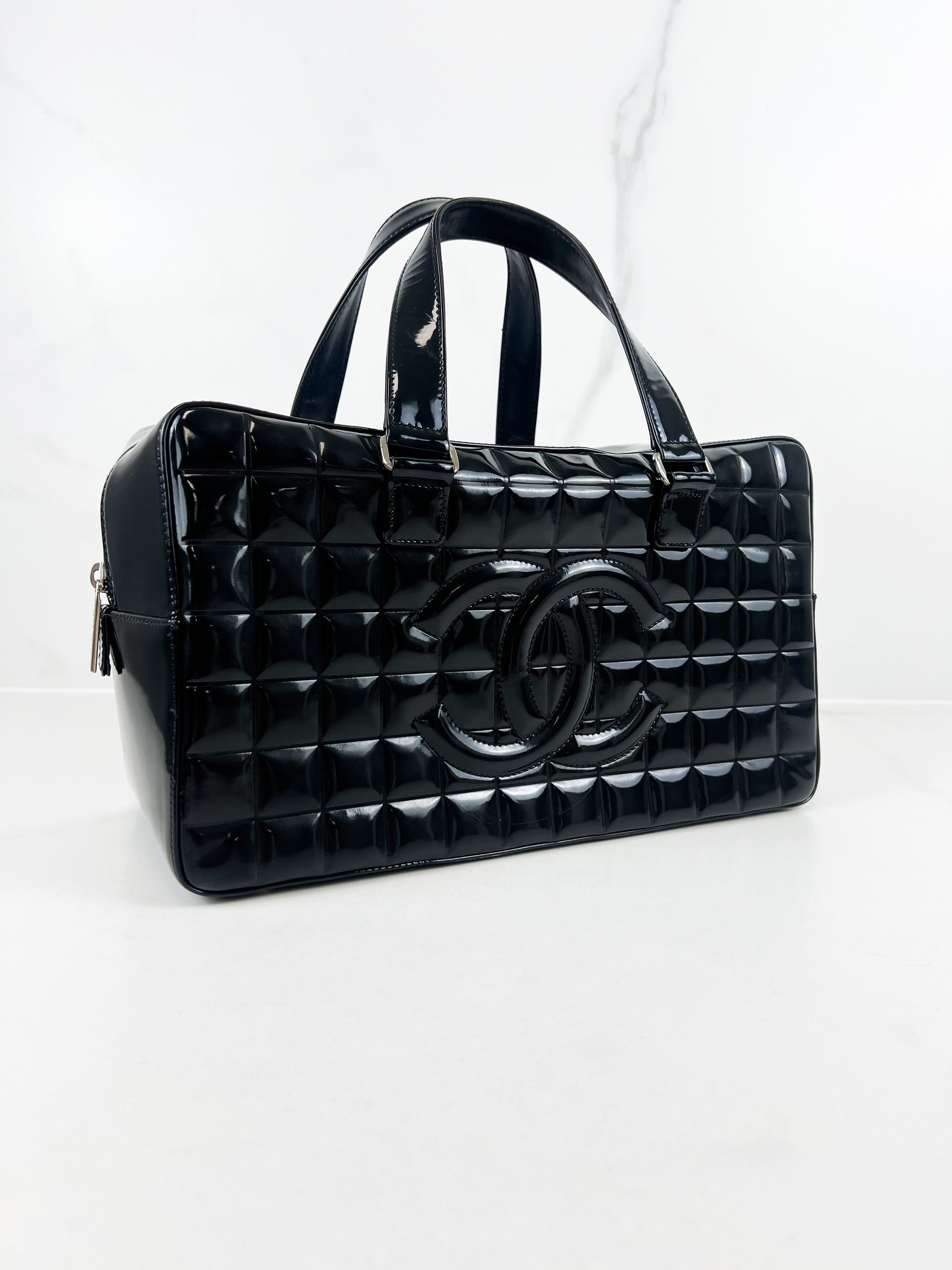 Chanel Black Patent Bowling Bag
