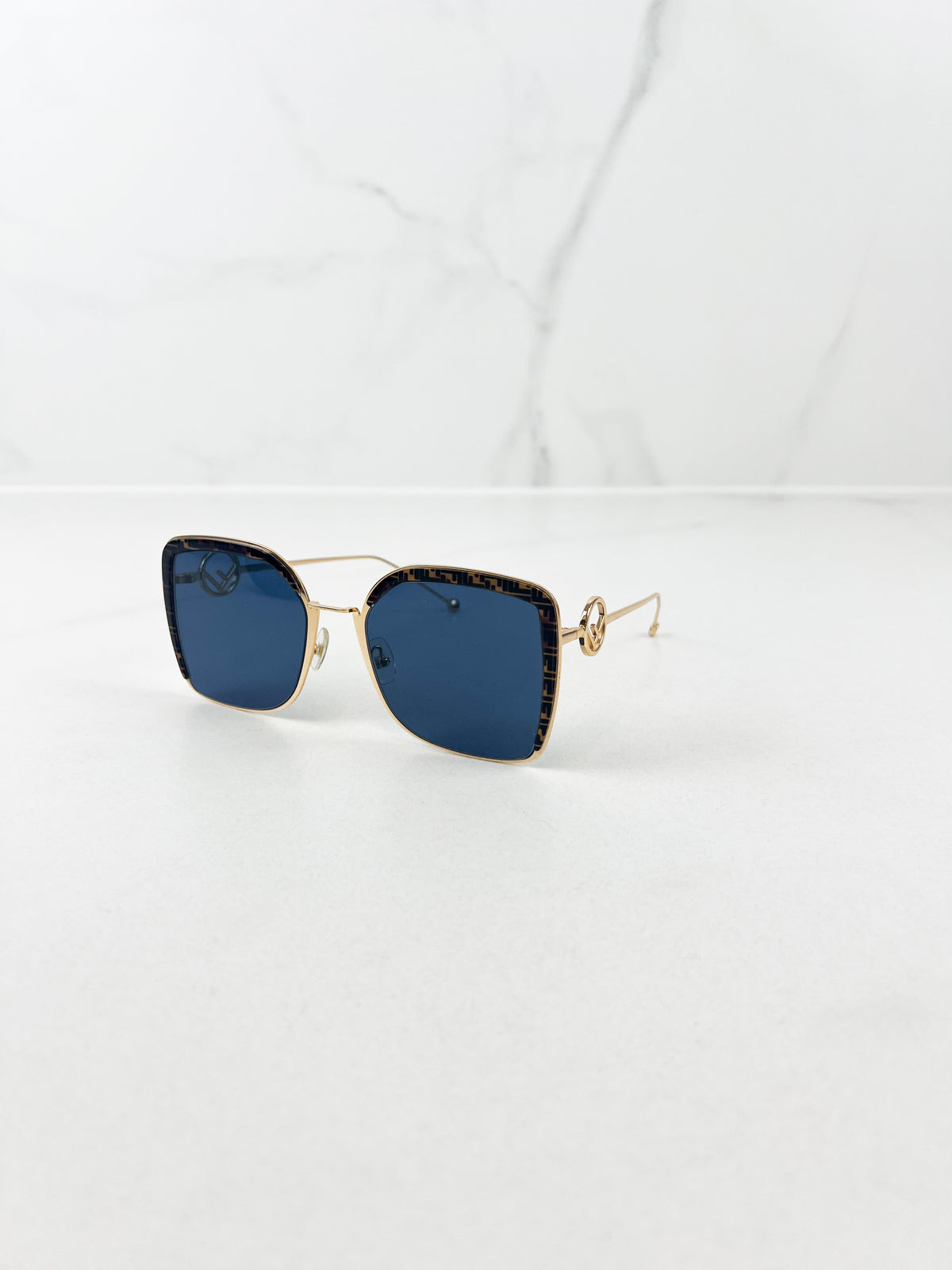 Fendi F Logo Sunglasses with Tortoise Frame