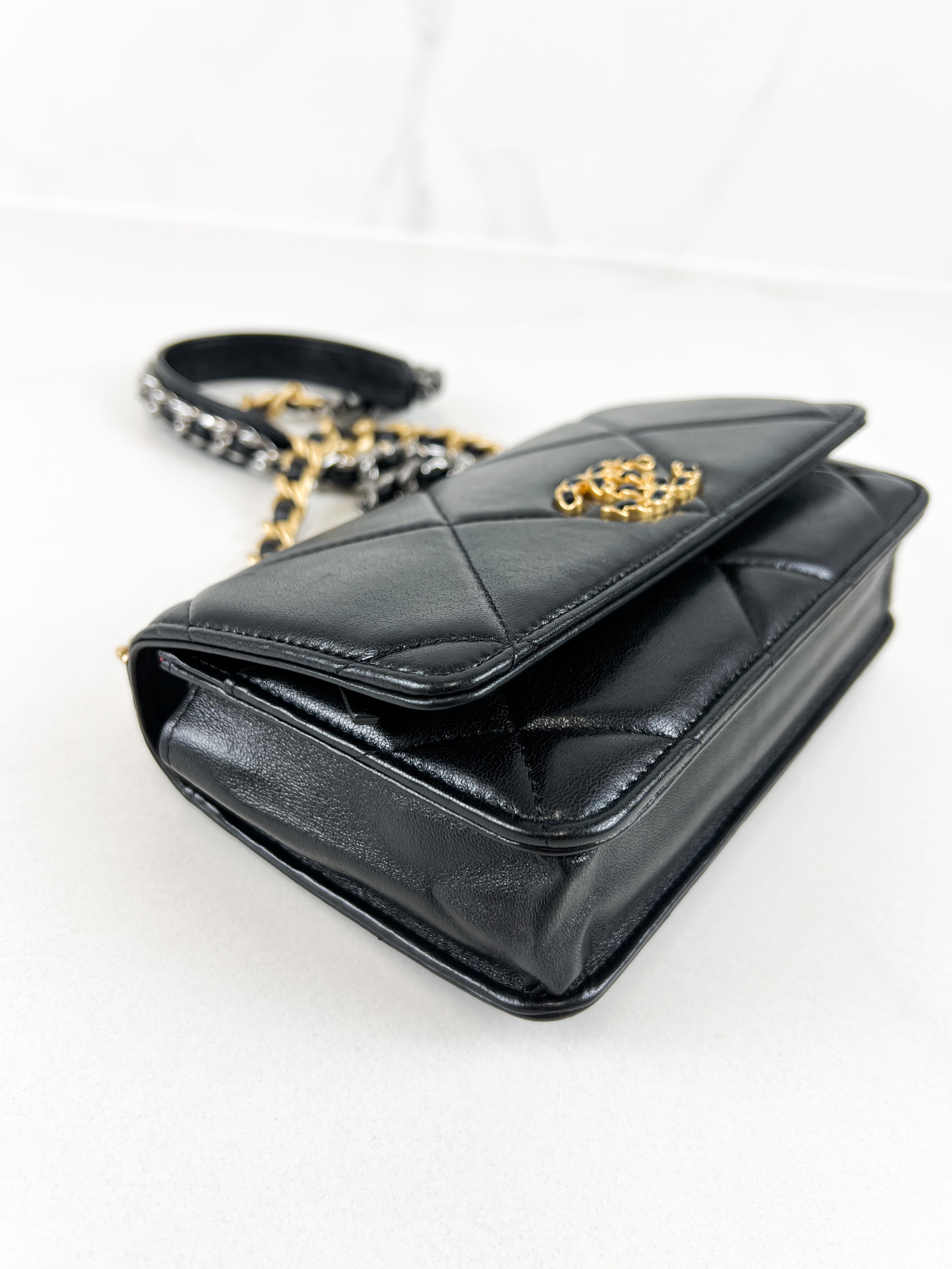 Chanel 19 Wallet on Chain WOC in Lambskin Leather