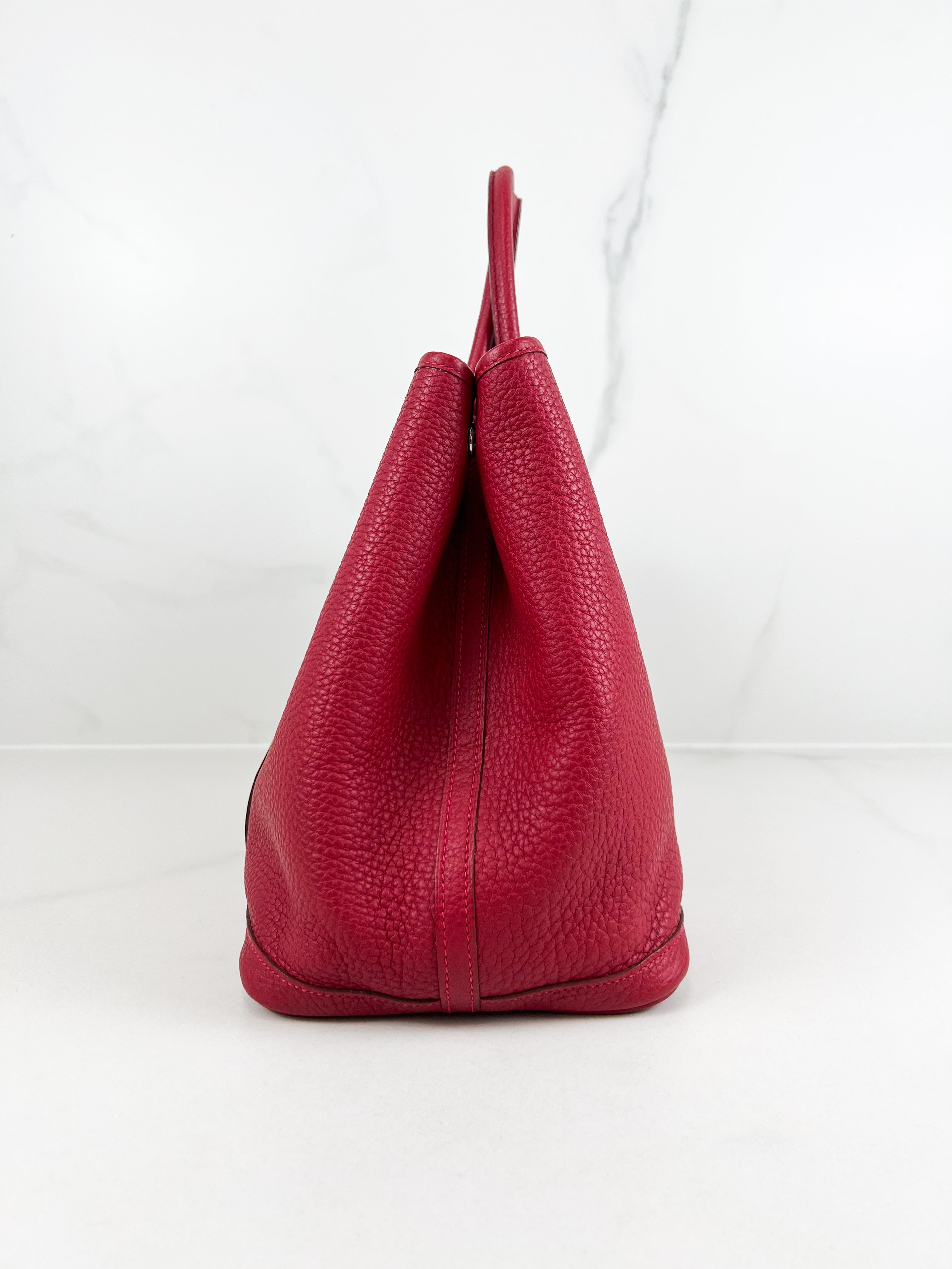 Hermes Garden Party 30 in Red Negonda Leather