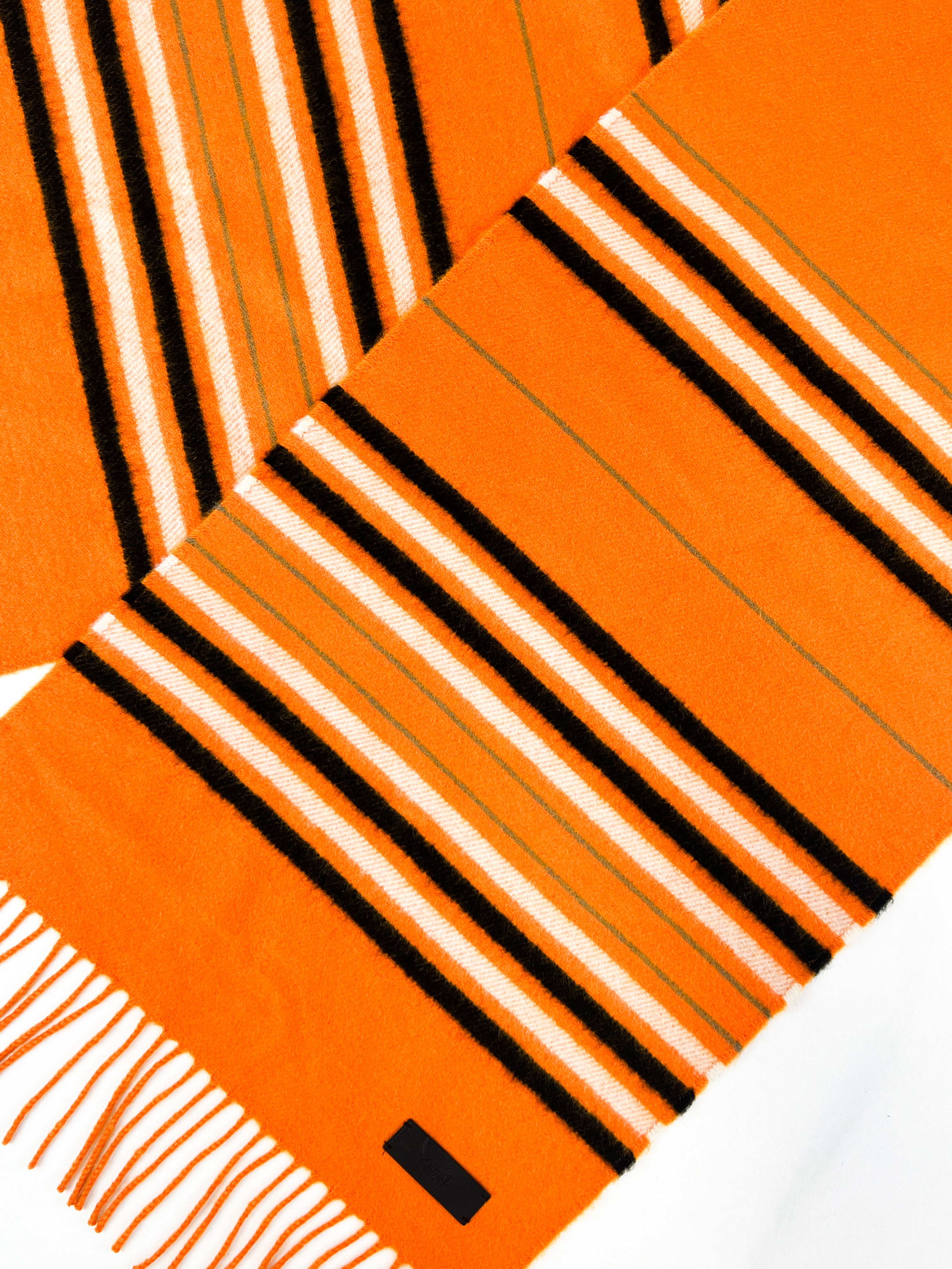 Hermes Orange 100% Cashmere Scarf