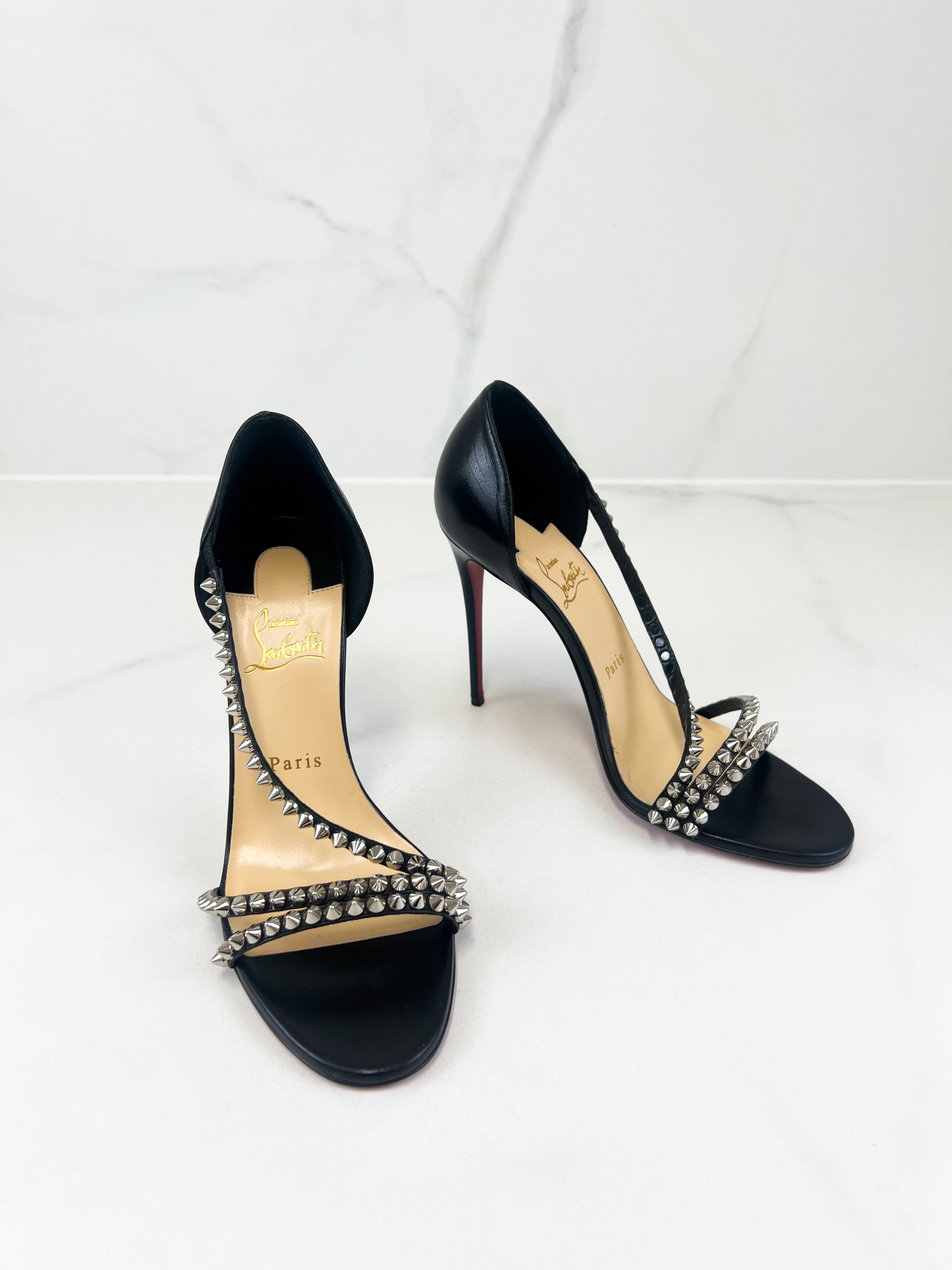 Christian Louboutin So Spike 100 Black Size 38.5