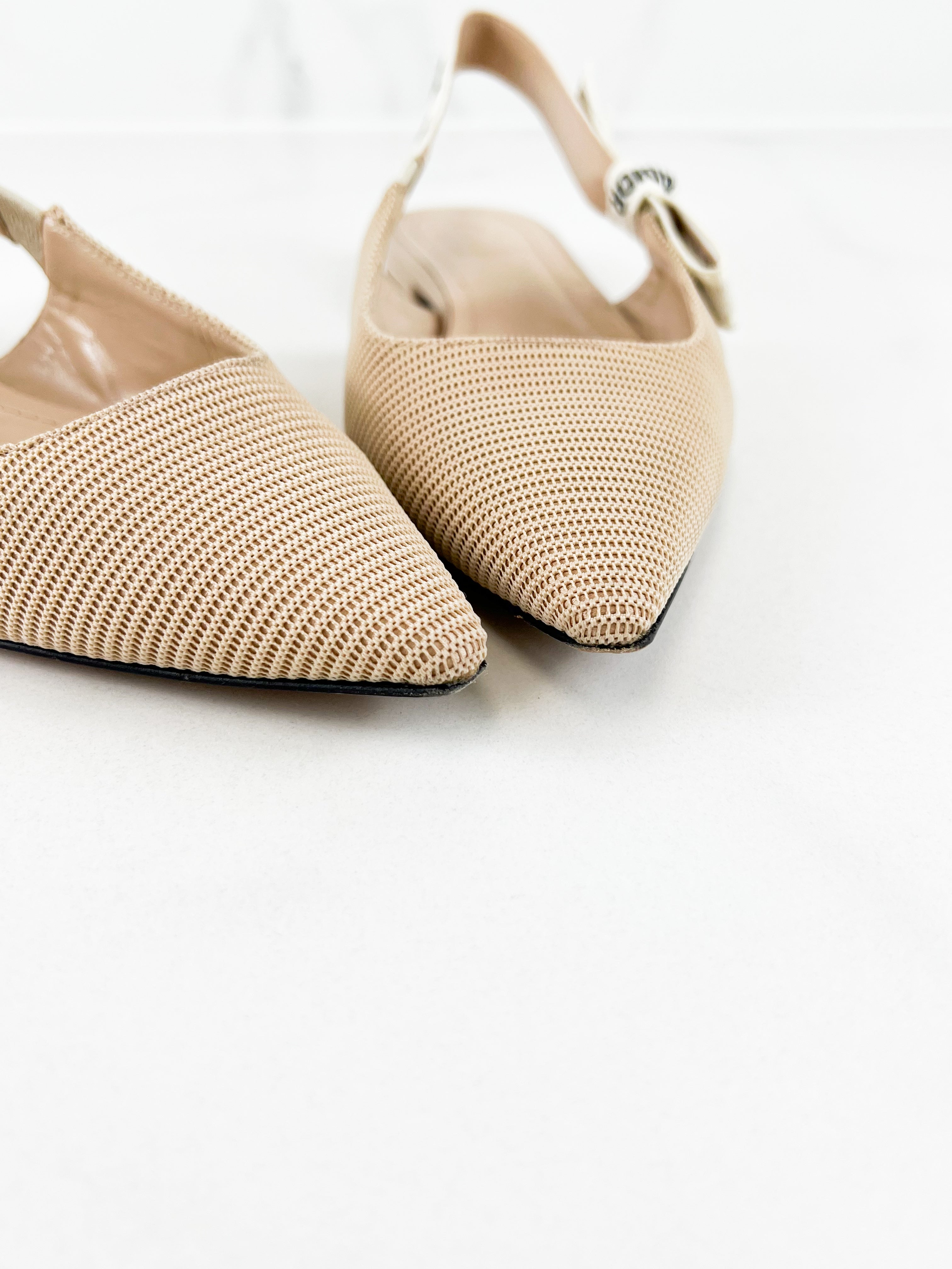 Christian Dior Nude J'adior Slingback Flats Size 38.5