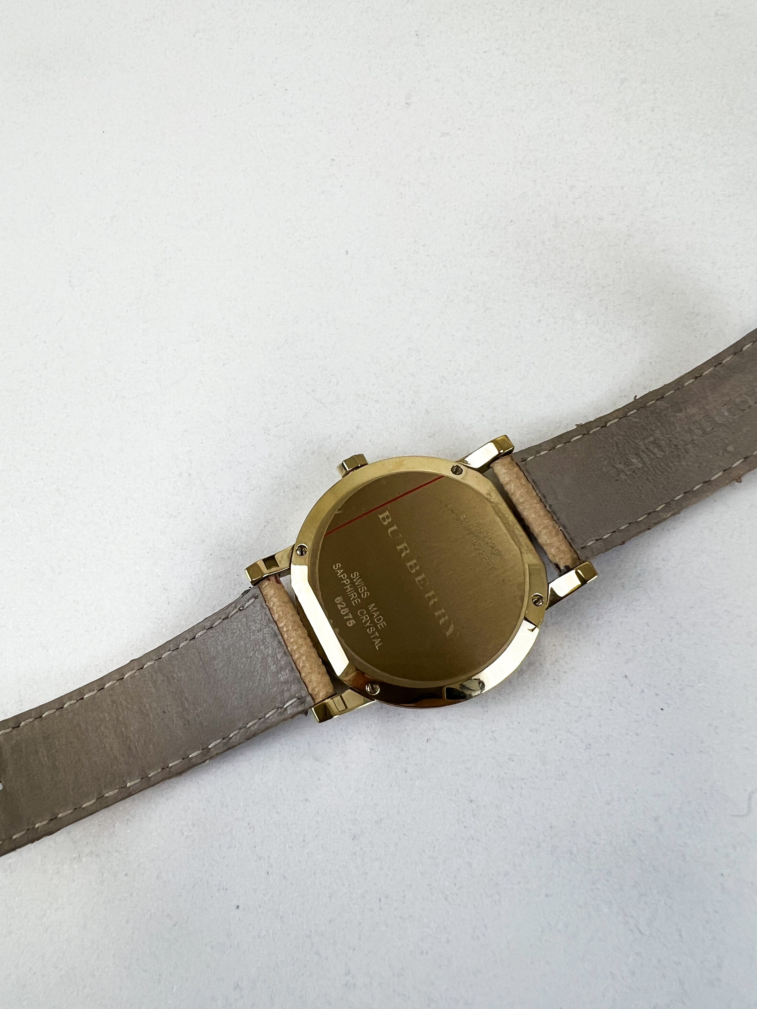 Burberry BU9026 The City Champagne Dial Check Watch 36mm