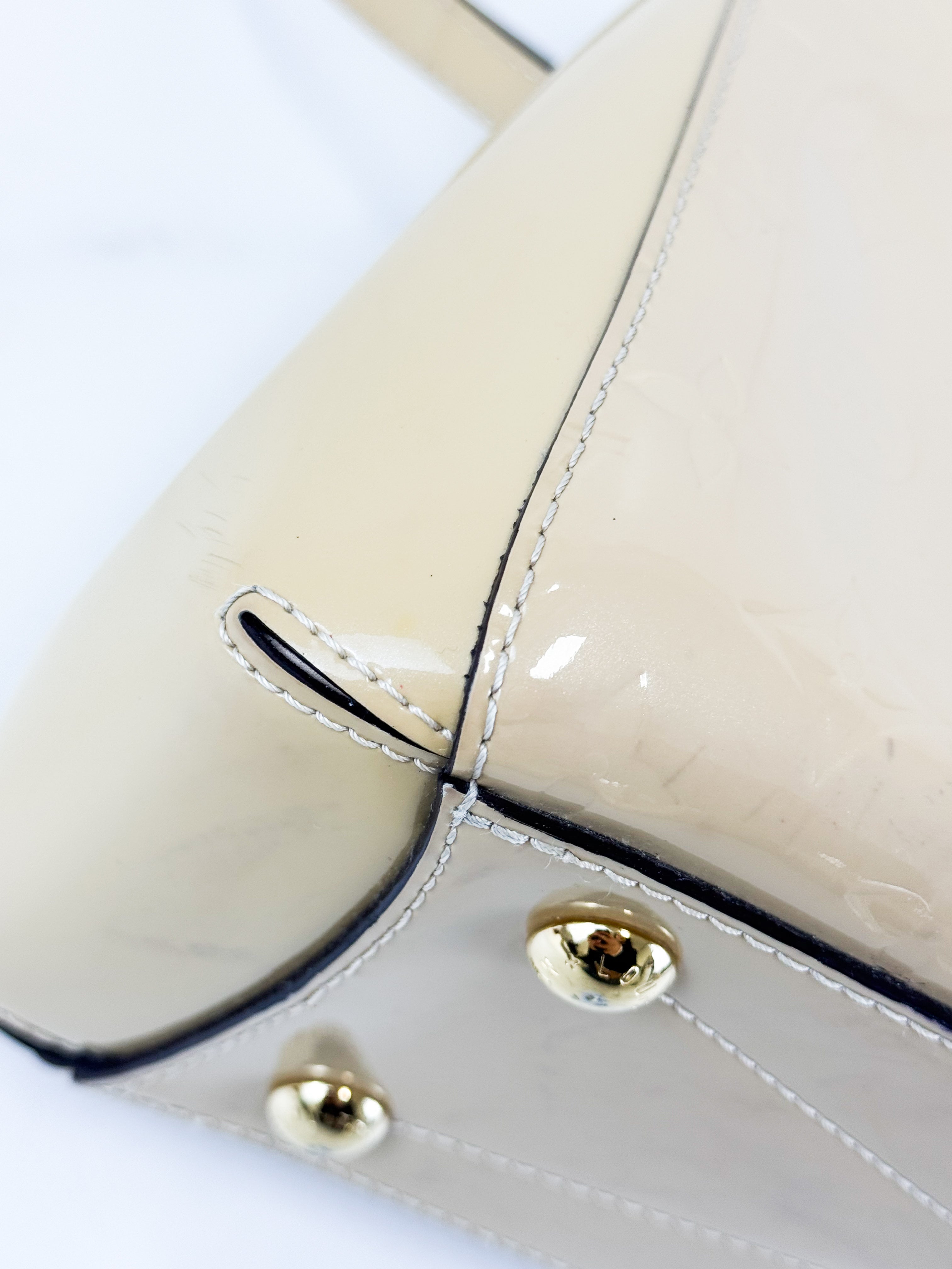 Louis Vuitton Patent Monogram Montaigne BB Satchel