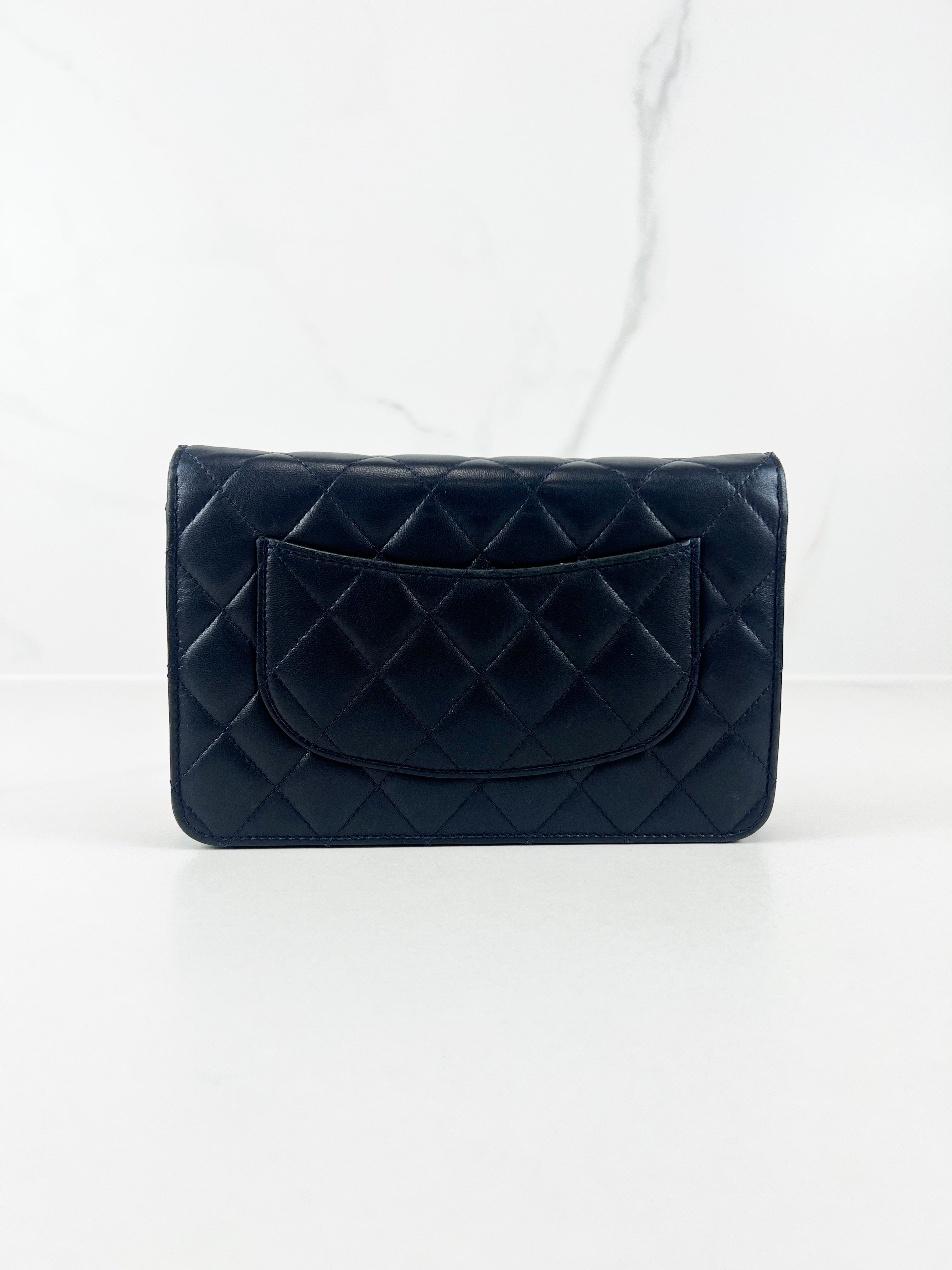 Chanel Navy Lambskin CC WOC with Light SHW