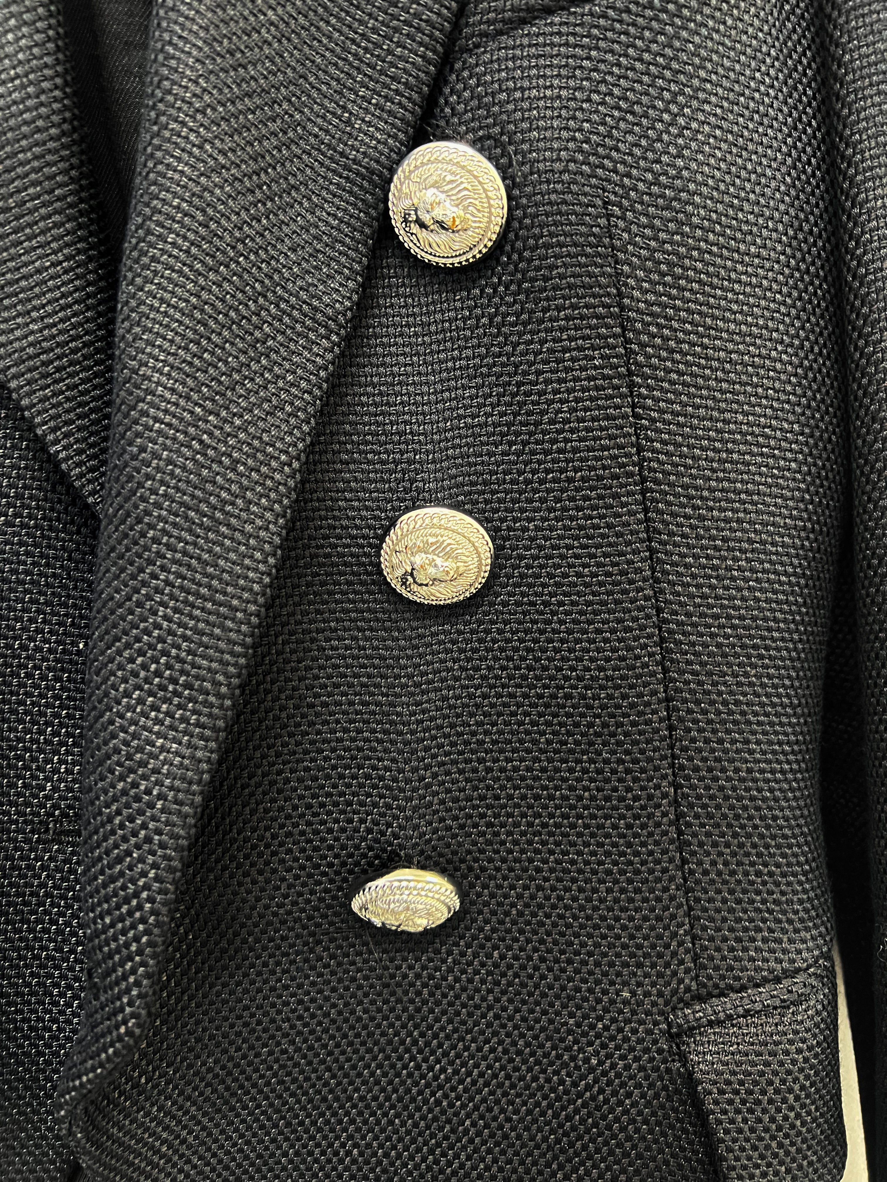 Balmain Blazer with Silver Buttons in Black Size 34 (6)