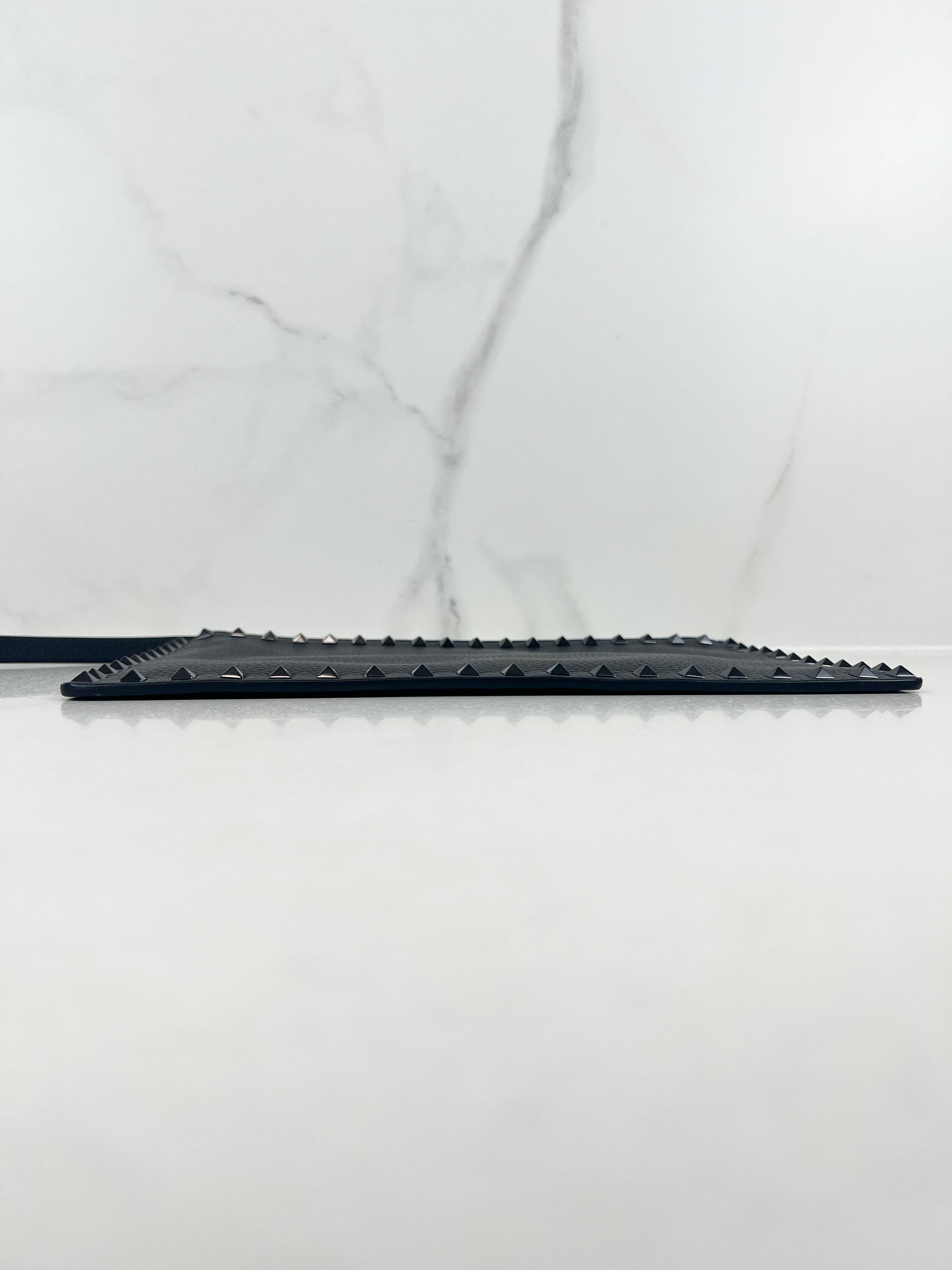 Valentino Garavani Rockstud Black Leather Clutch