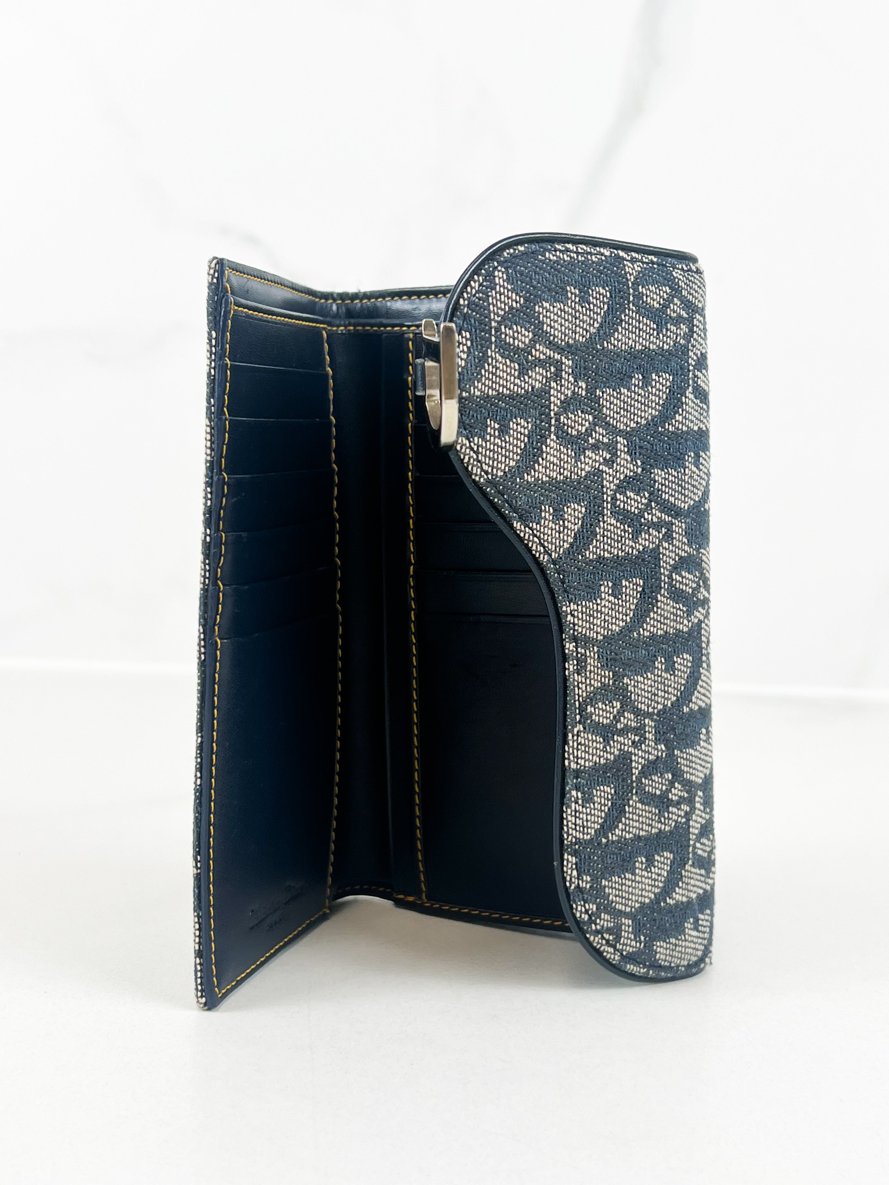 Christian Dior Saddle Trotter Wallet Purse Canvas