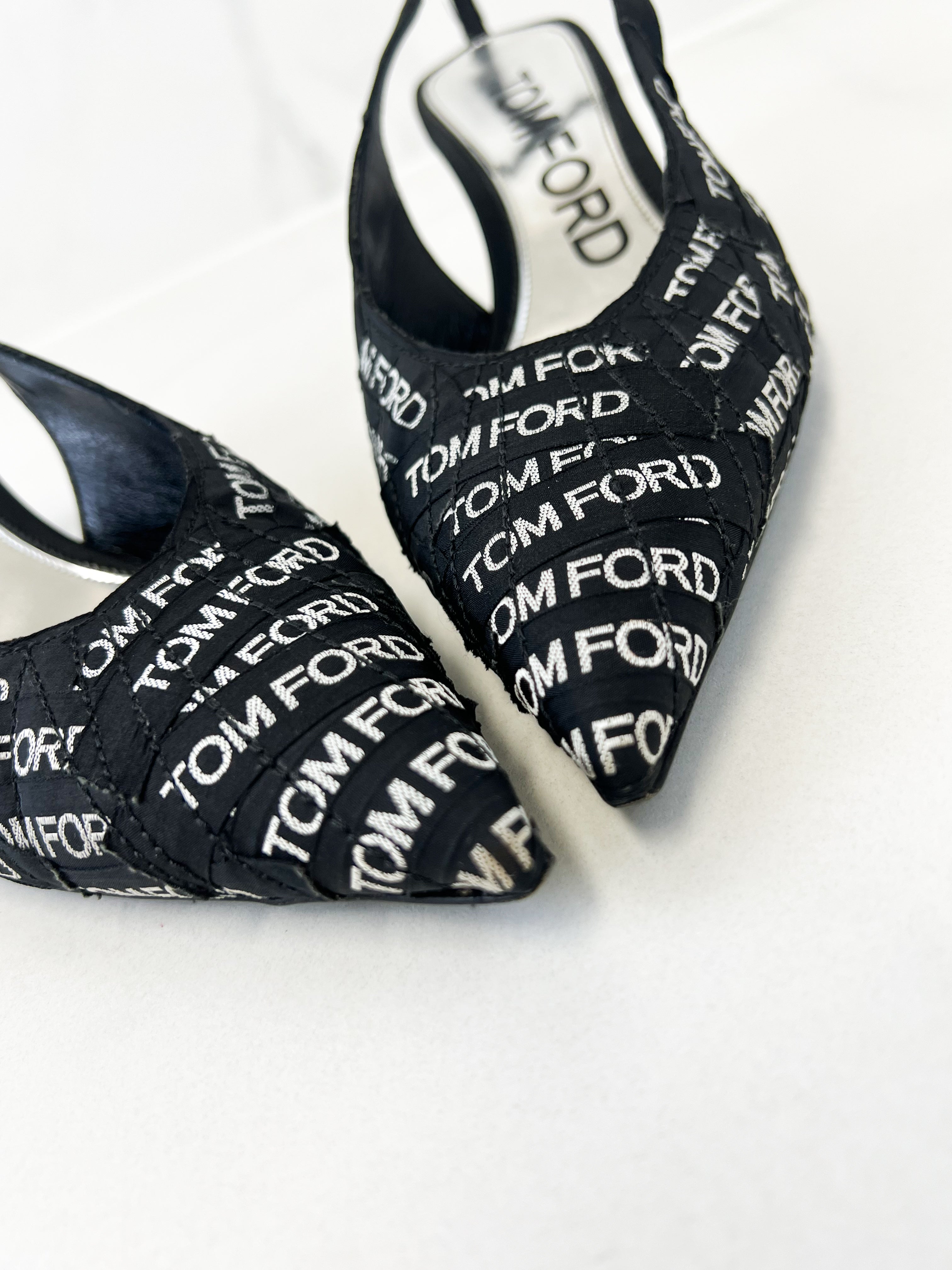 Tom Ford Logo Kitten Heel Pumps Size 40