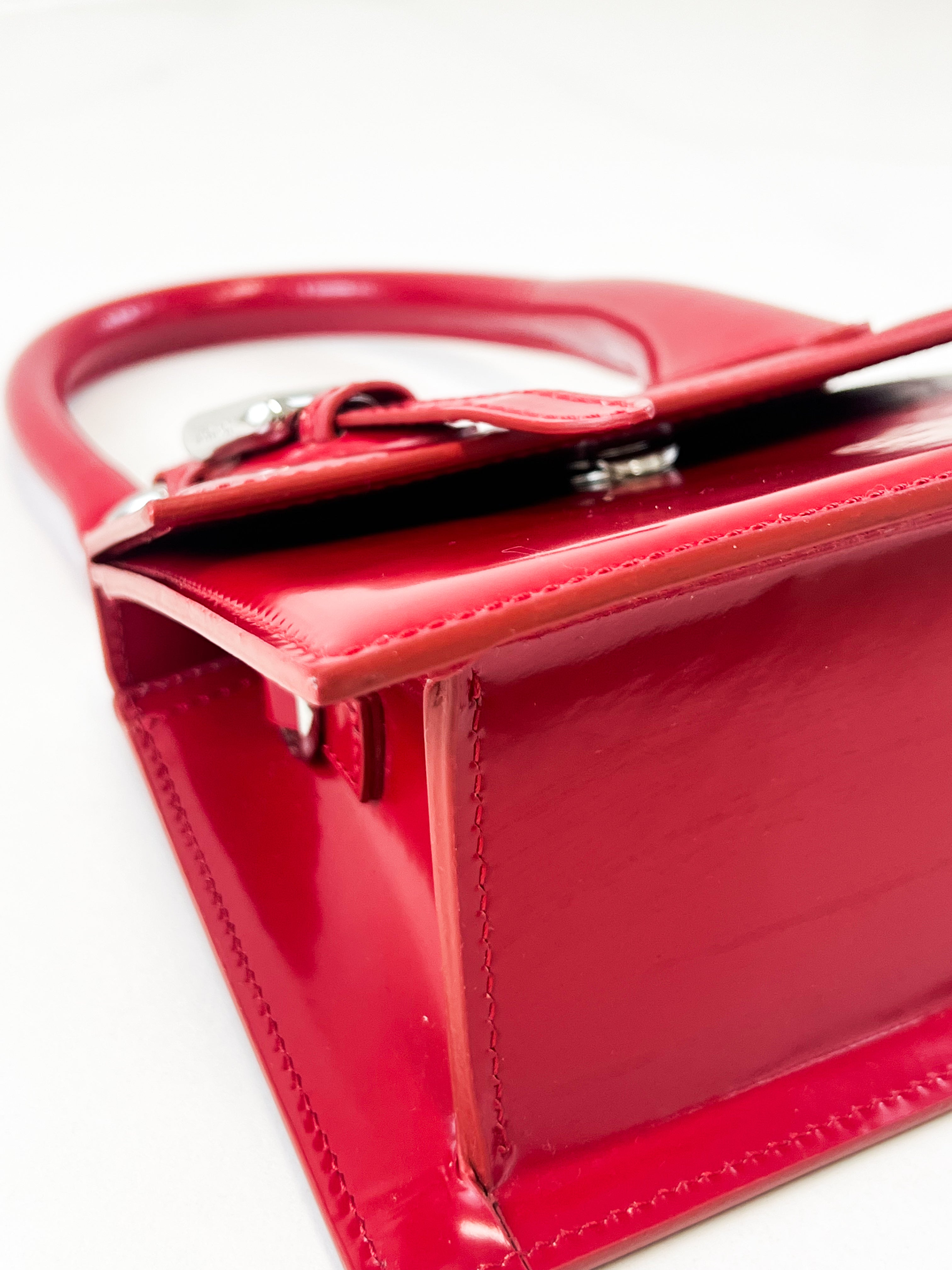Jacquemus Red Le Chiquito Moyen Buckle Leather Bag