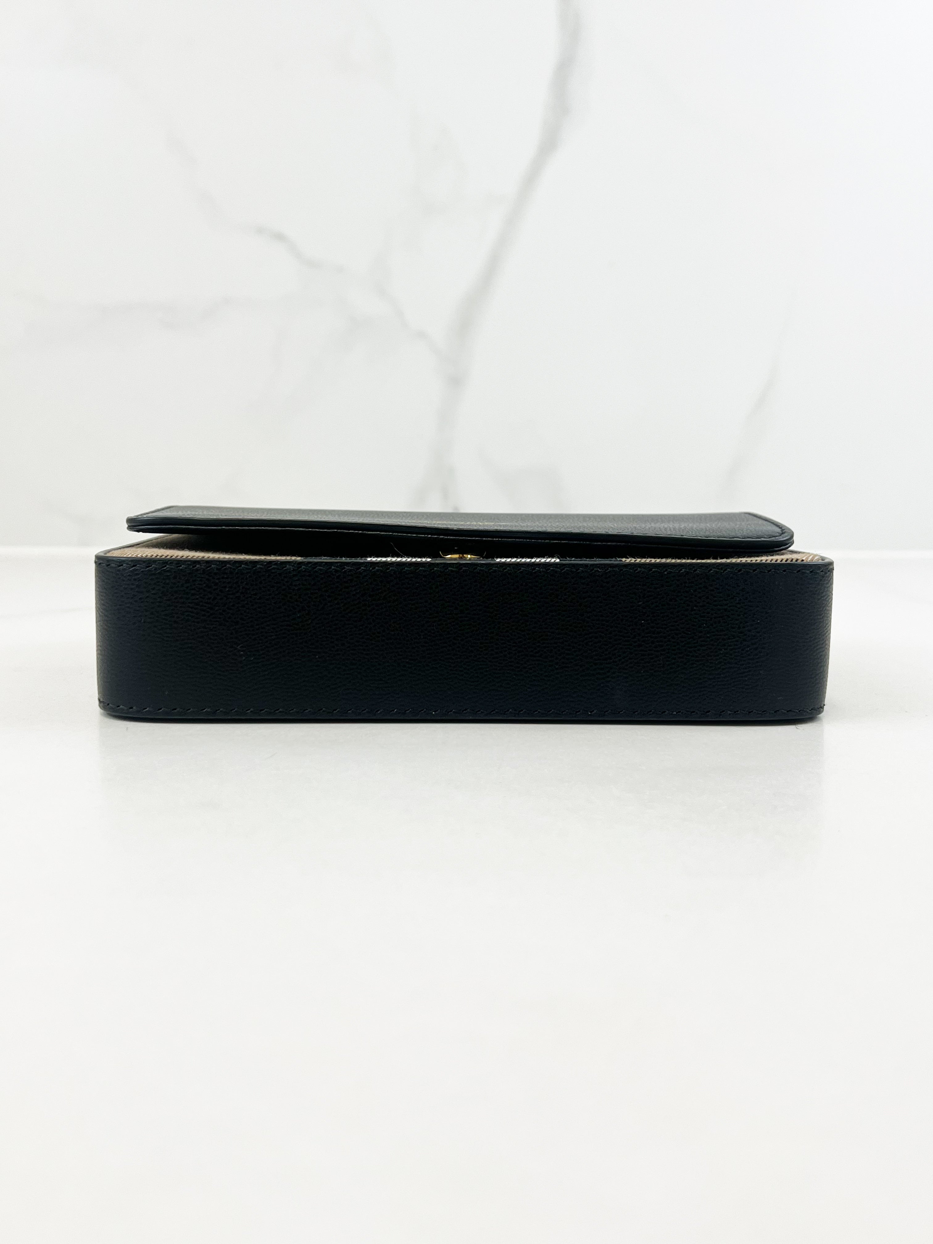 Burberry Leather and Vintage Check Note Crossbody Bag