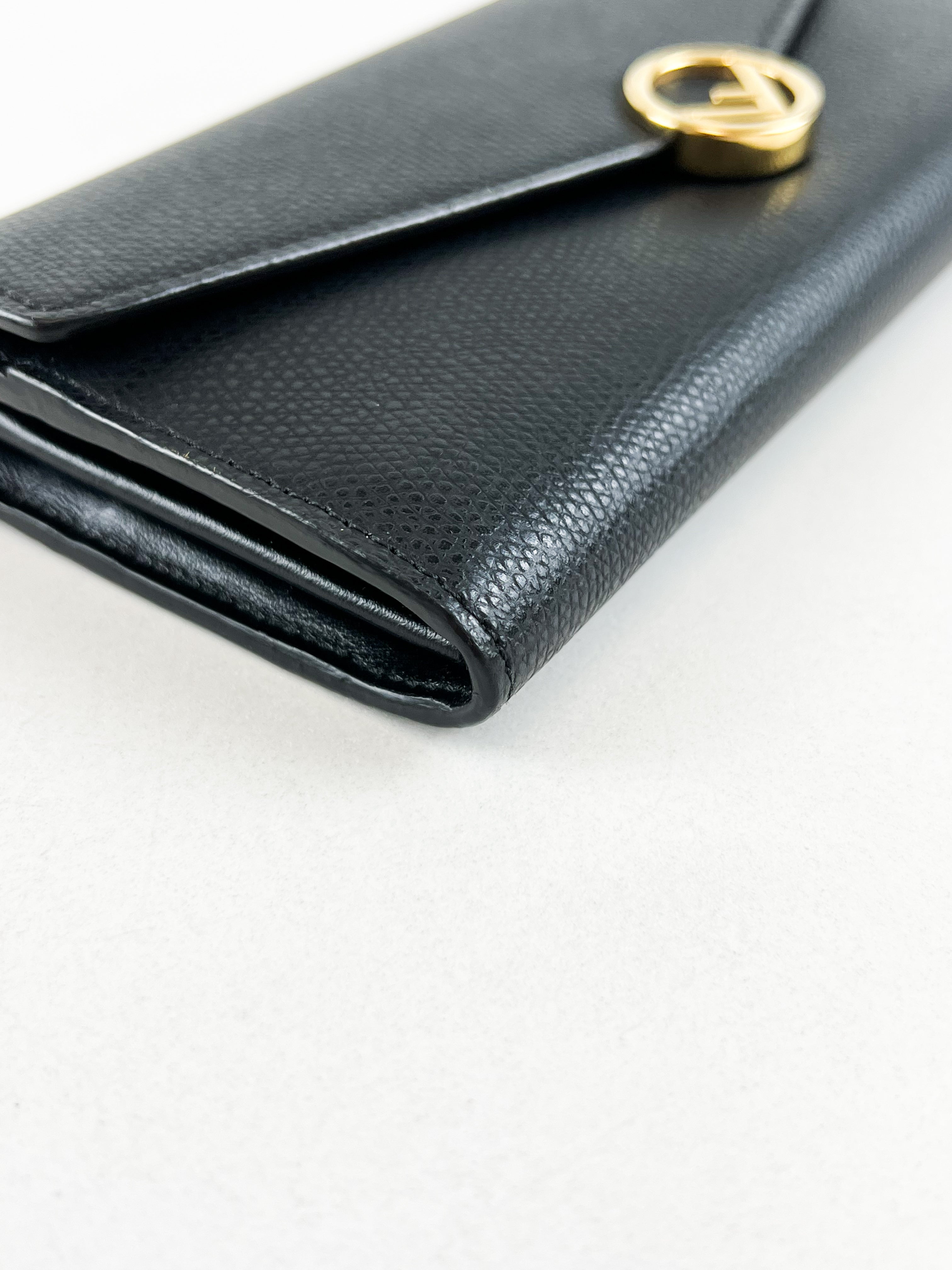 Fendi Black Continental Wallet GHW