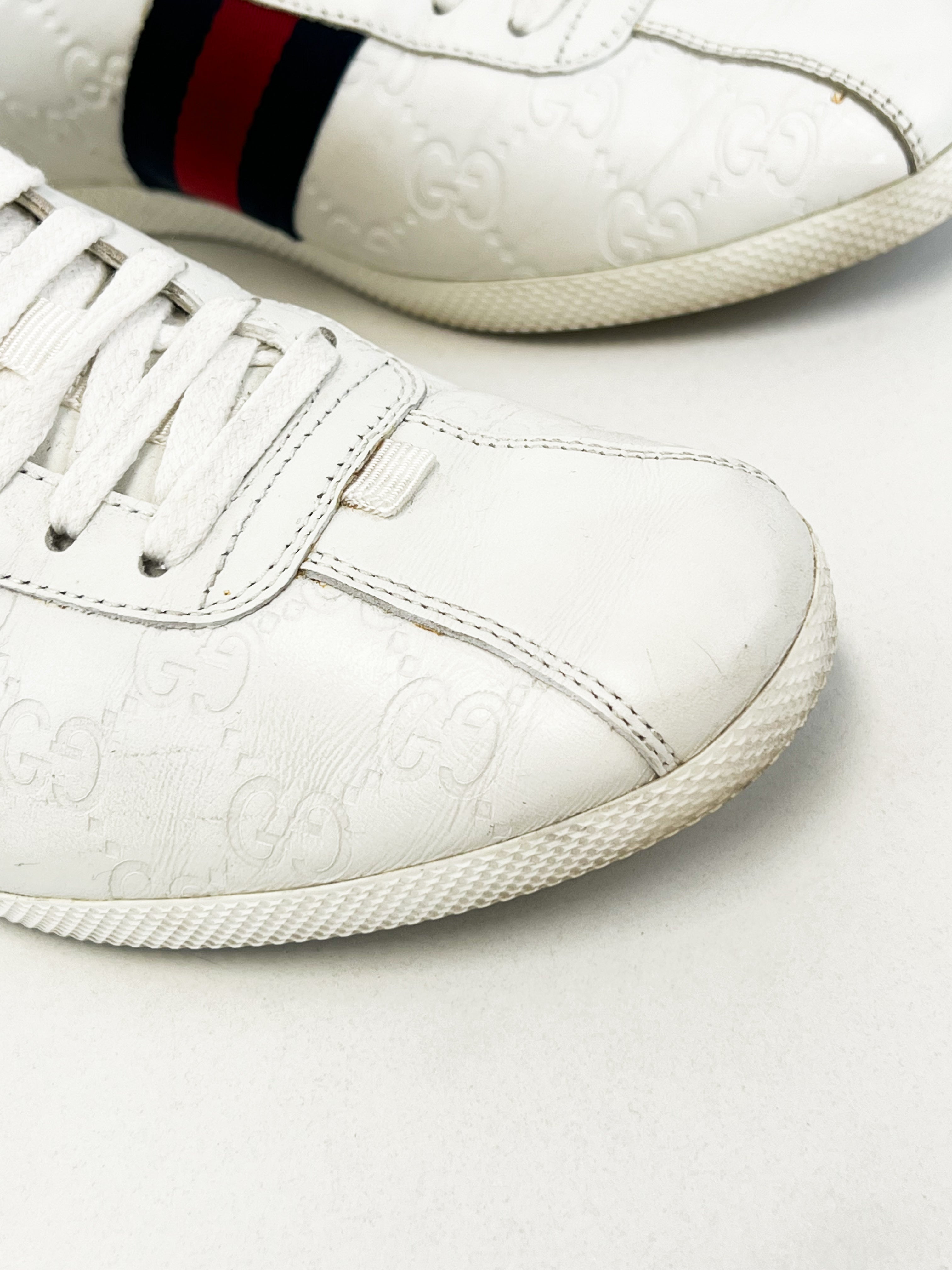 Gucci White GG Guccissima Sneaker Size 39