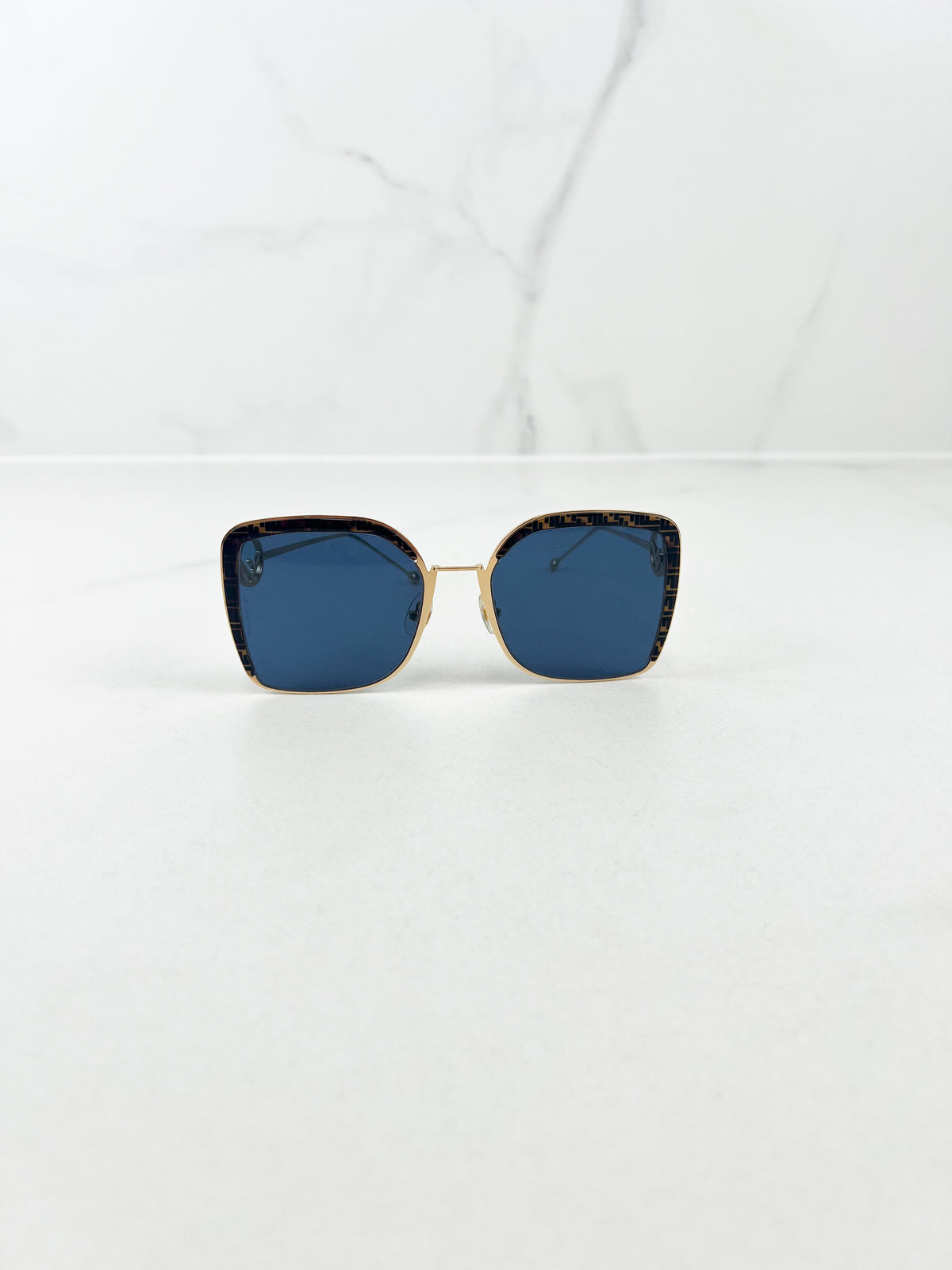 Fendi F Logo Sunglasses with Tortoise Frame