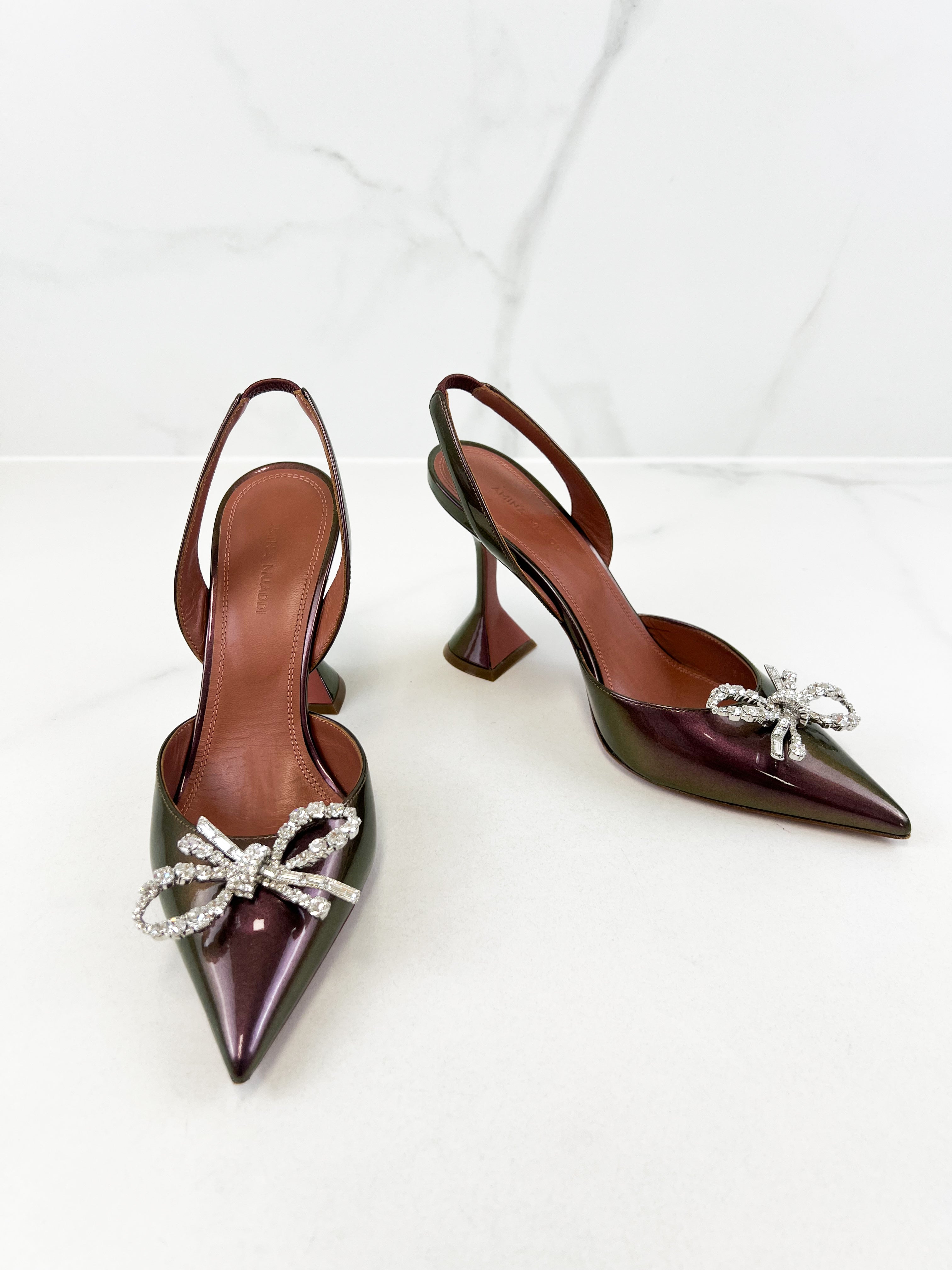 Amina Muaddi Rosie Sling 95mm Pump Size 38