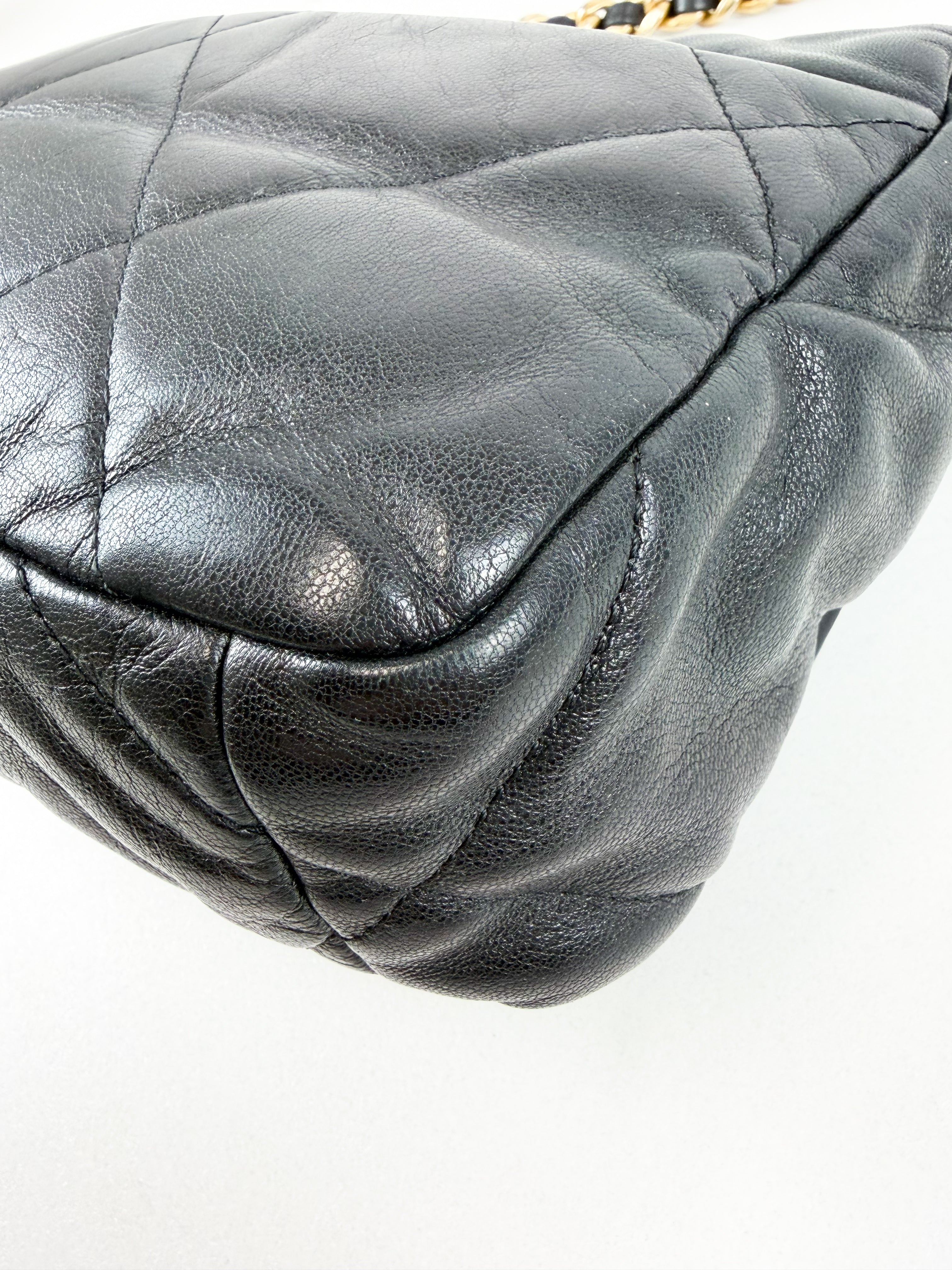 Chanel Black Small Lambskin 19 with Gold & Silver Tone Hardware