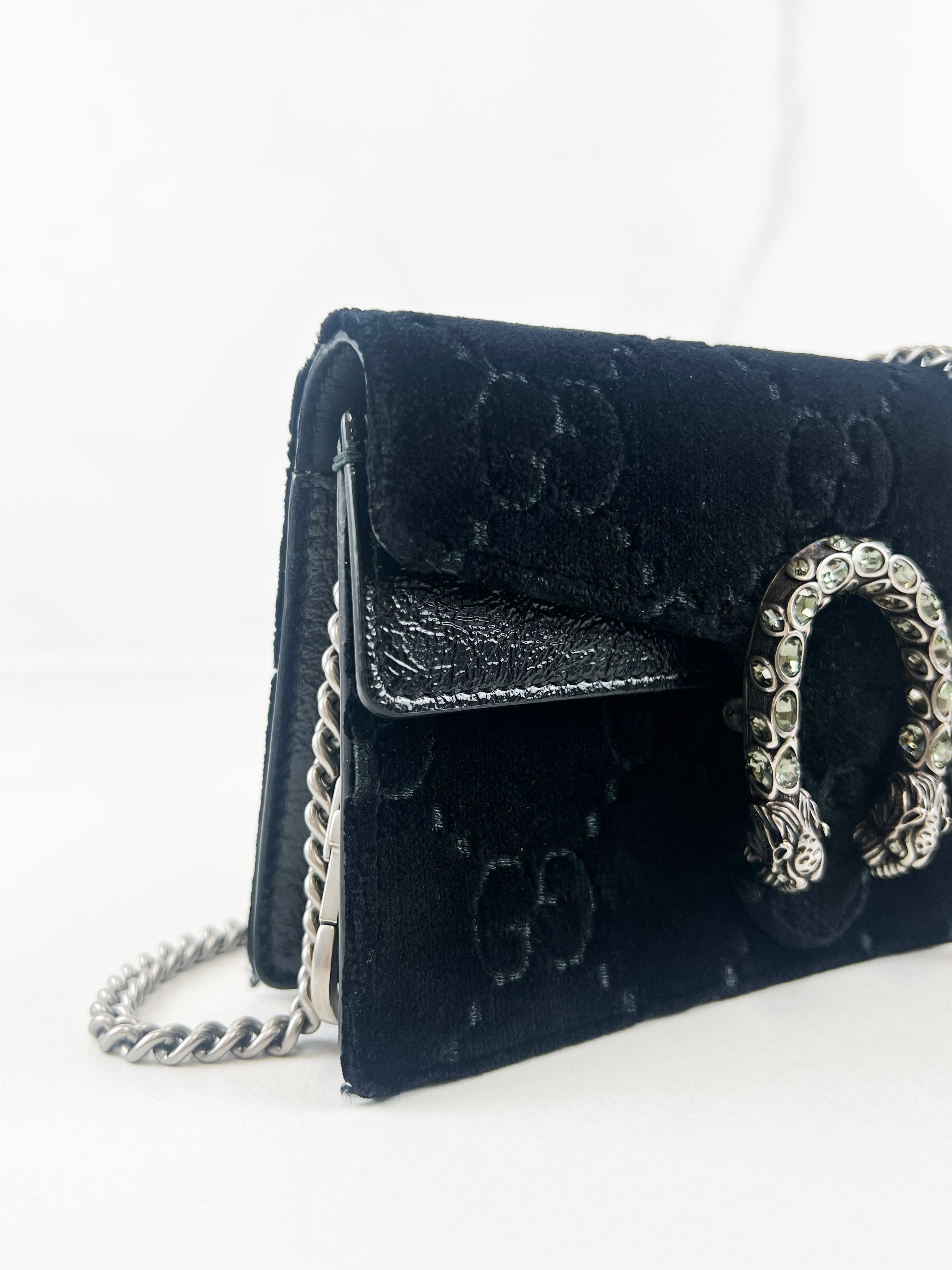 Gucci GG Logo Super Mini Velvet Dionysus