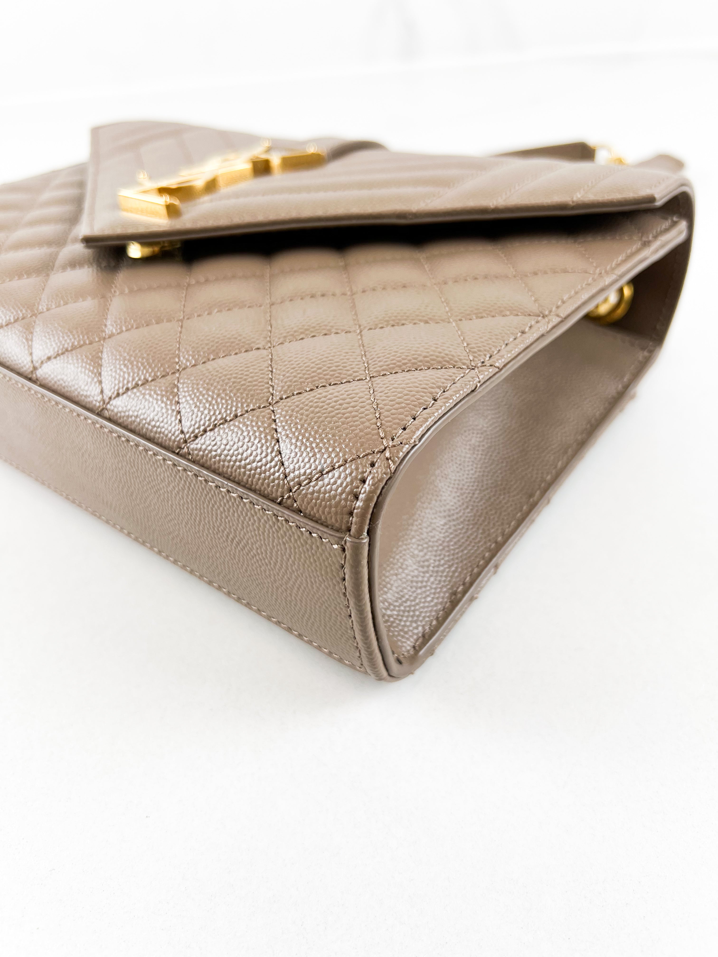 Saint Laurent Medium Beige Envelope Matelasse Shoulder Bag