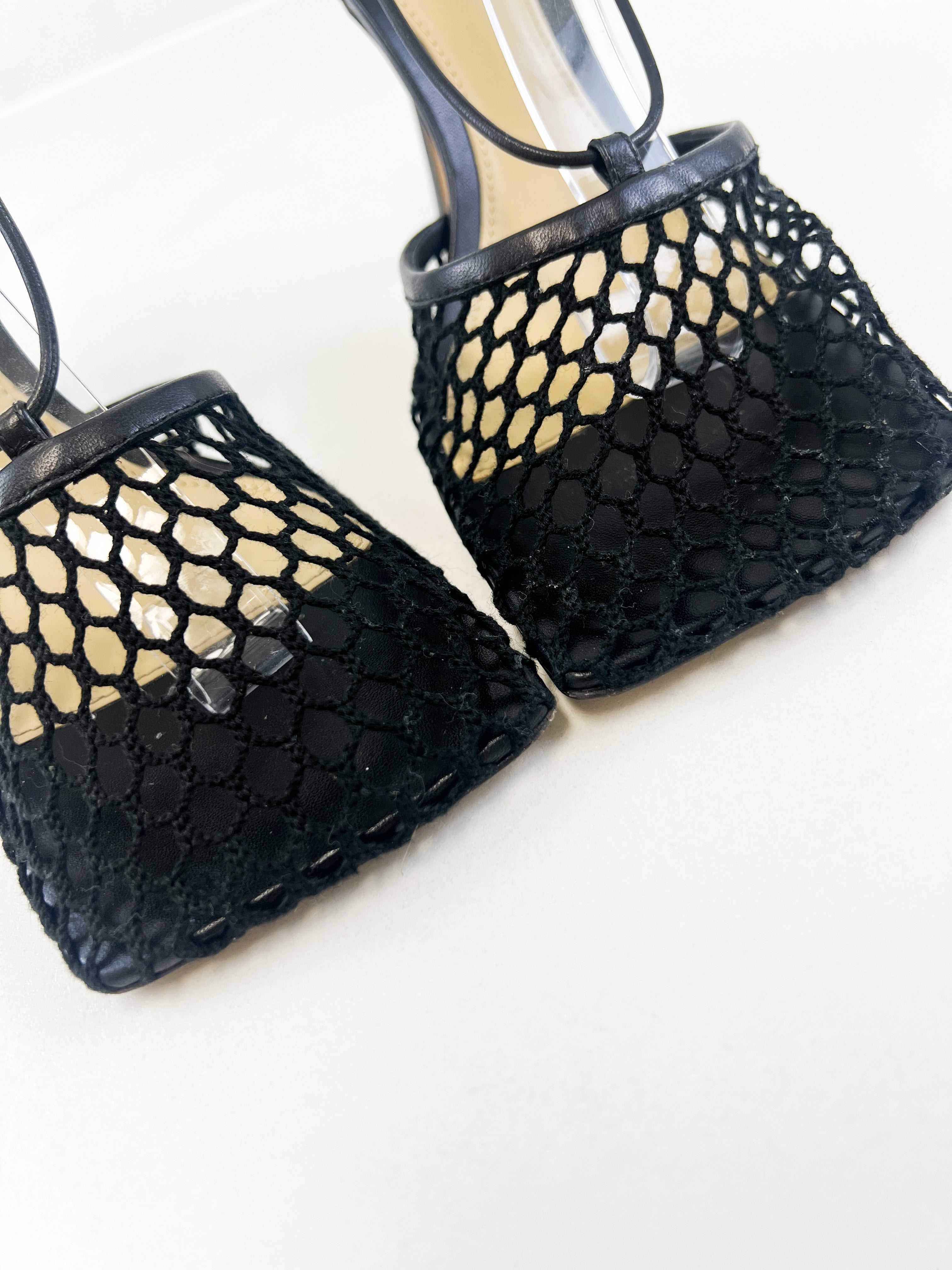 Bottega Veneta Stretch Lace Up Sandal Heel Size 37