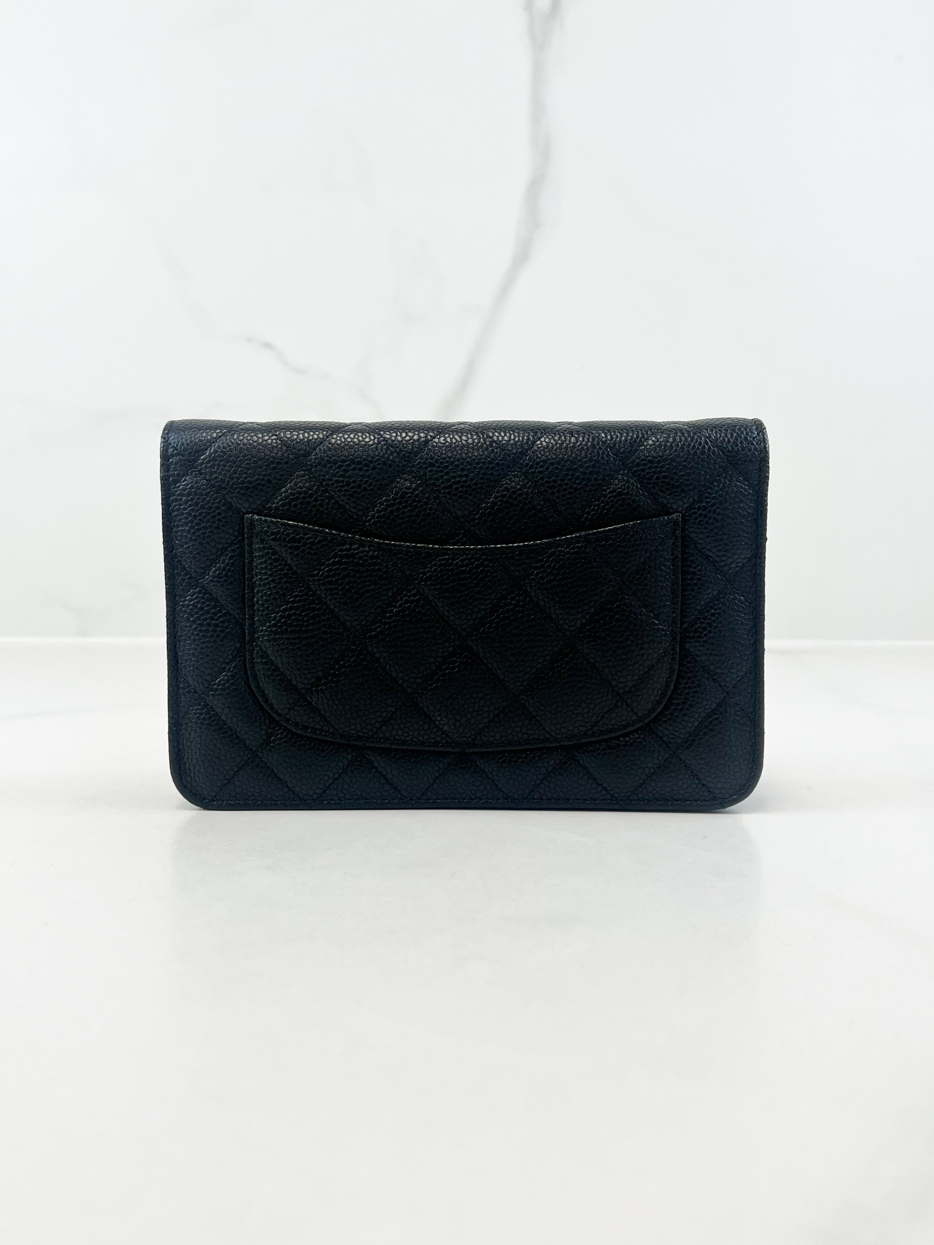 Chanel Black Classic Caviar CC WOC with GHW
