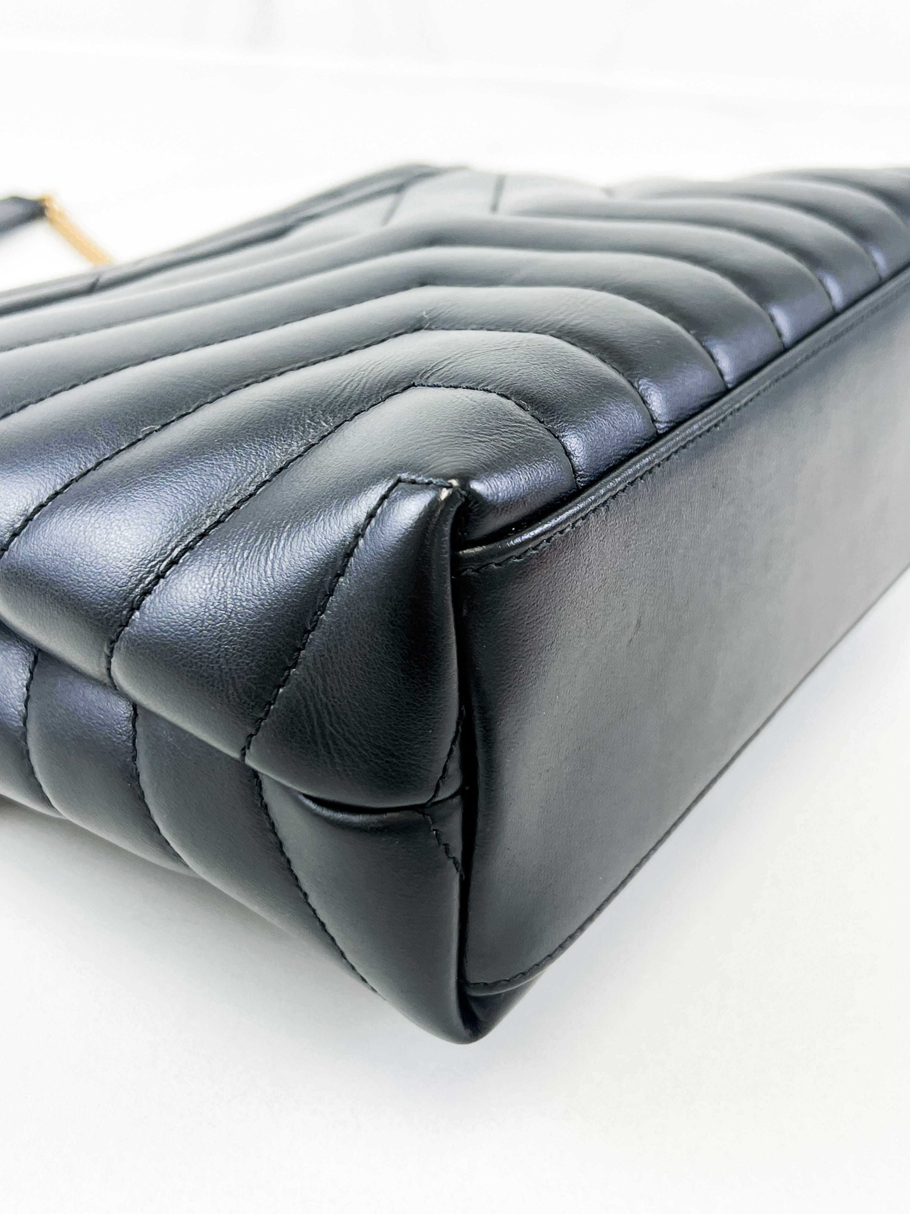 Saint Laurent Black Small Lou with GHW