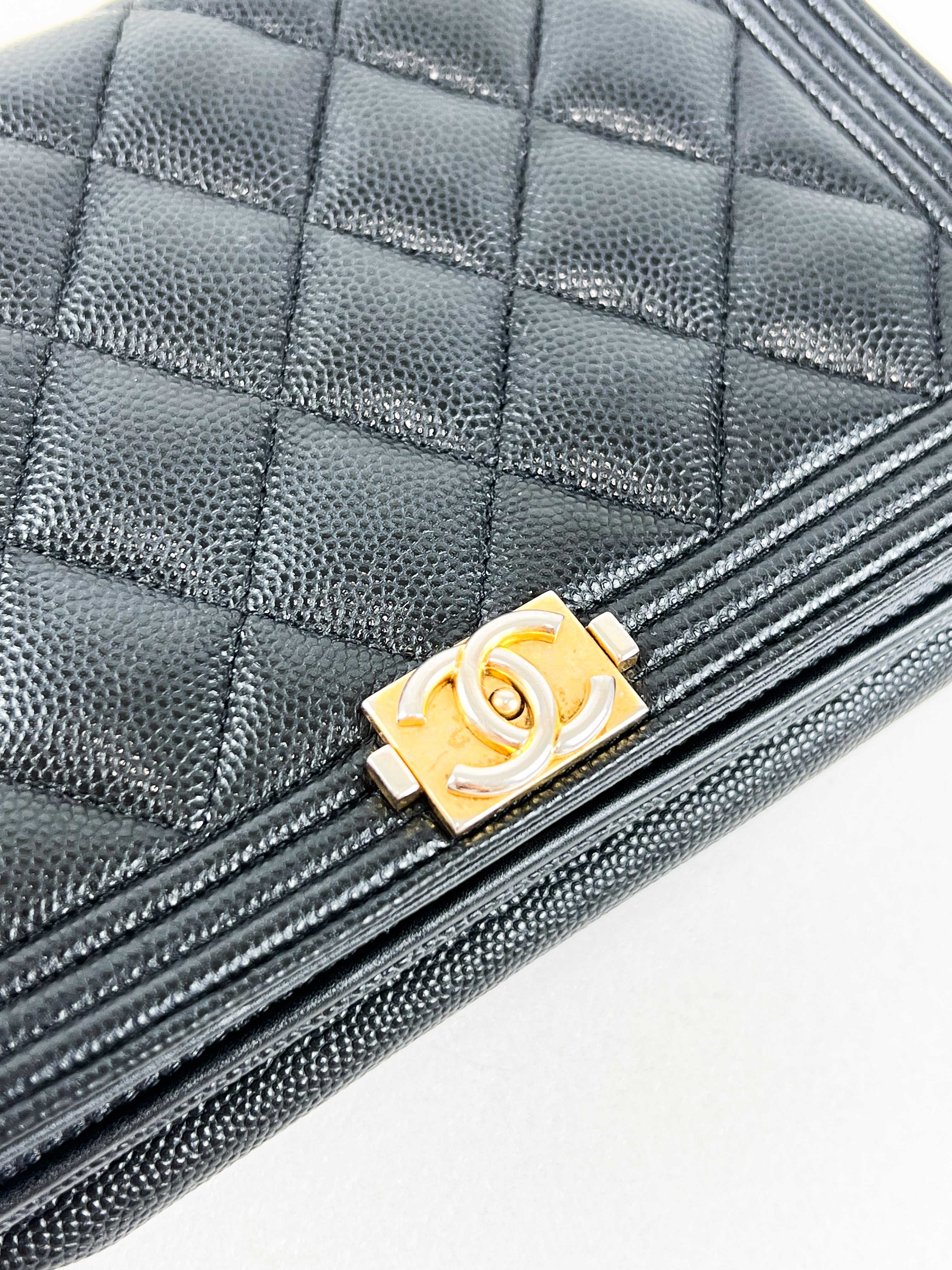 Chanel Boy Wallet on Chain Caviar with GHW