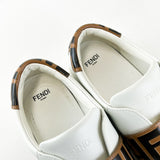 Fendi White FF Leather Sneakers Size 38