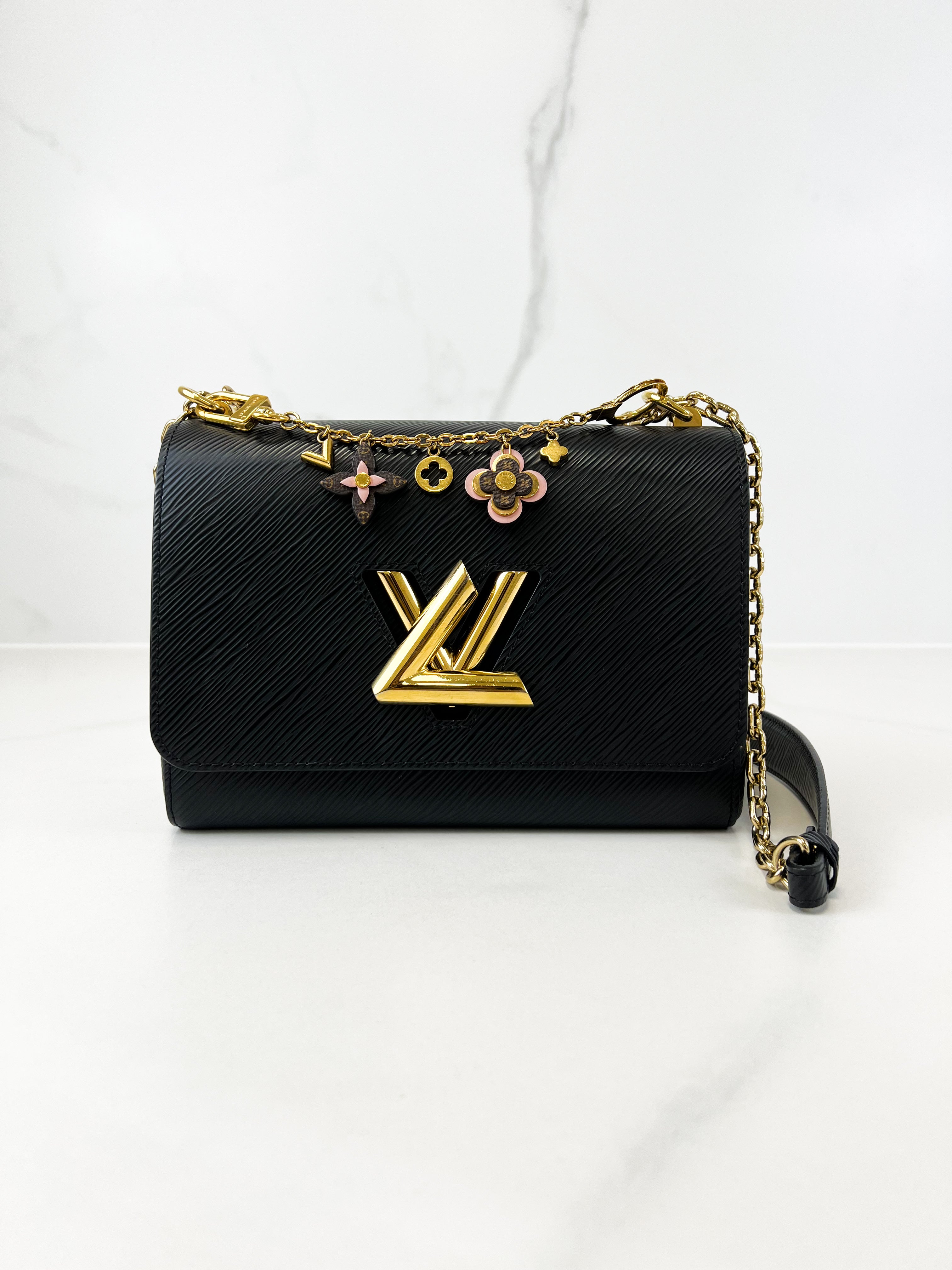 Louis Vuitton Black Twist PM In Epi Leather with GHW & Charms