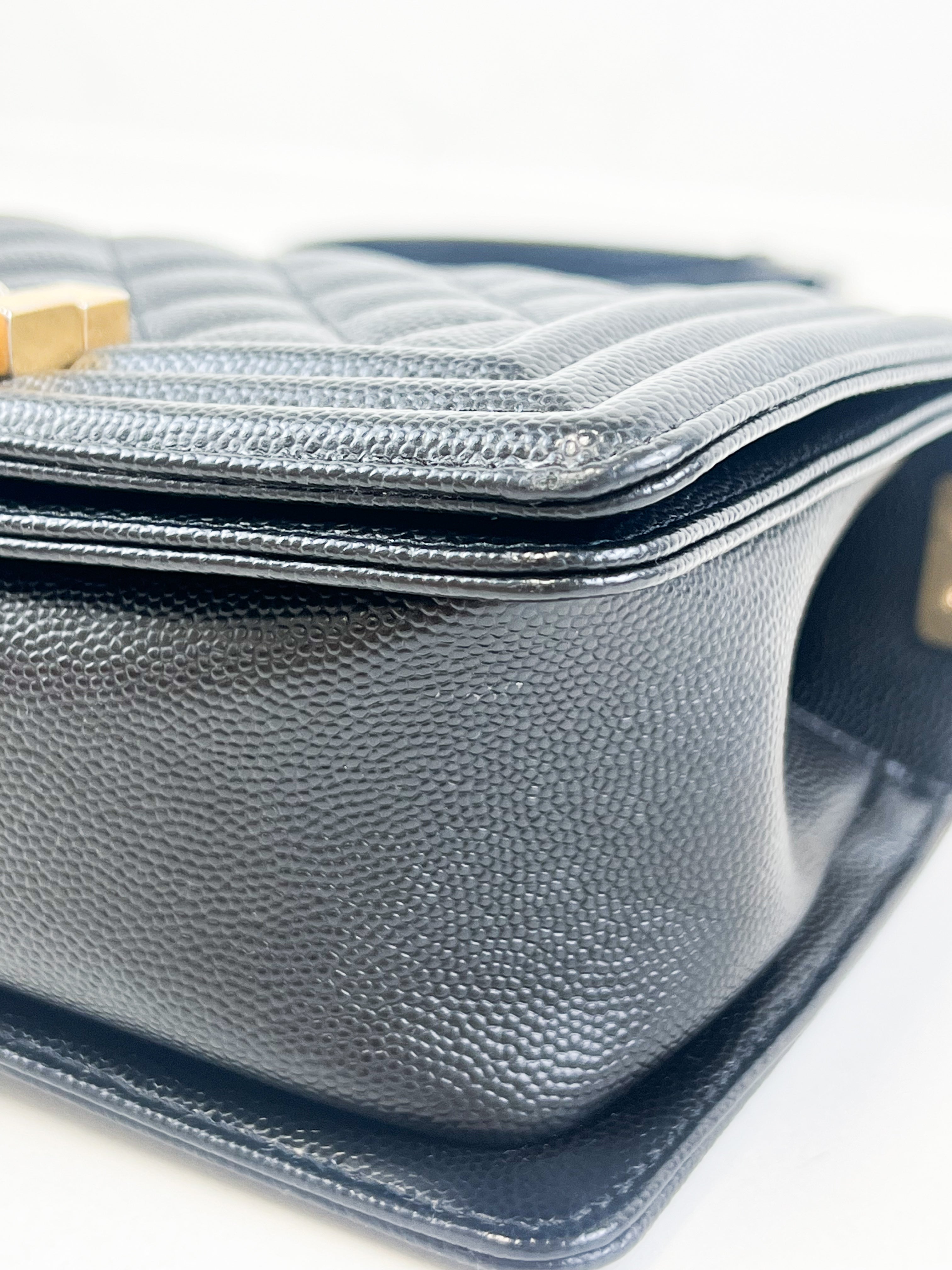 Chanel Caviar Small Boy Bag with Gold Hardware