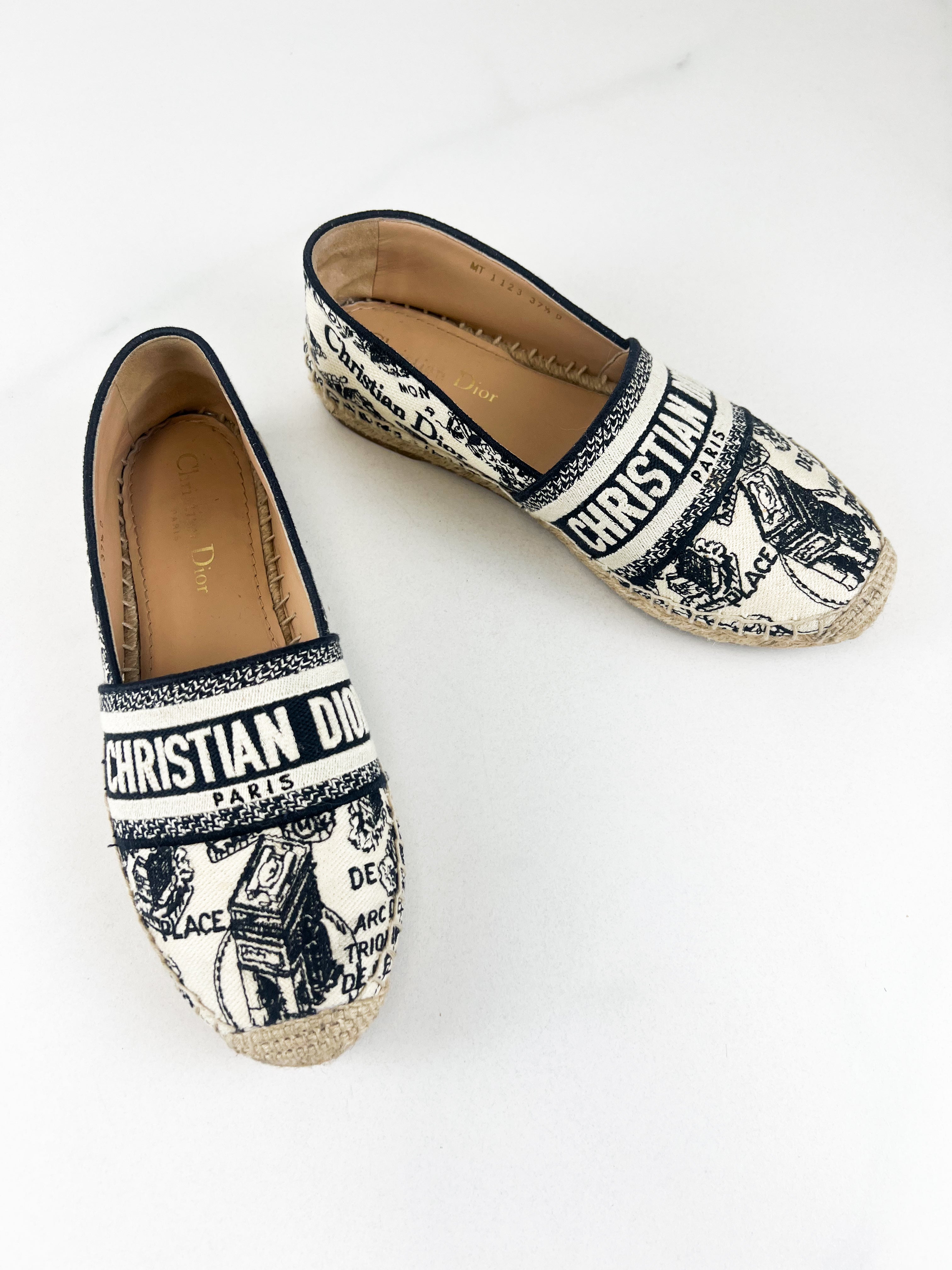 Christian Dior Embroidered Espadrille Size 37.5