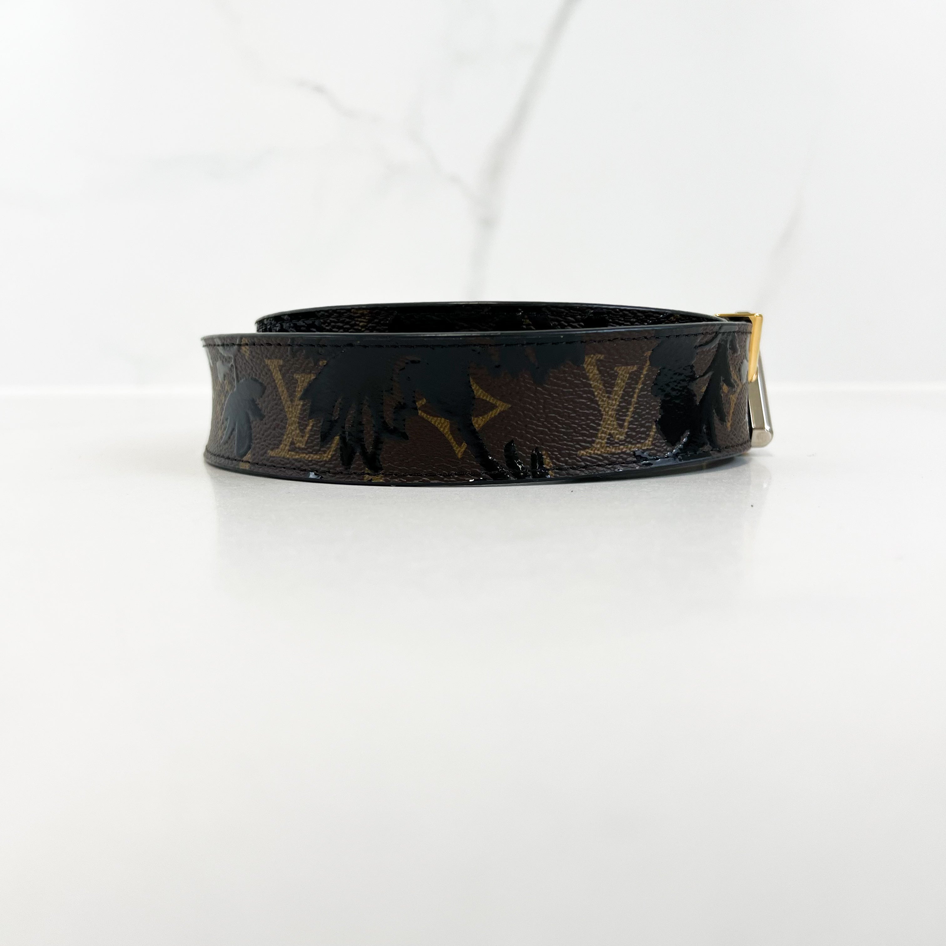 Louis Vuitton 35mm Palms Twist Belt Size 85