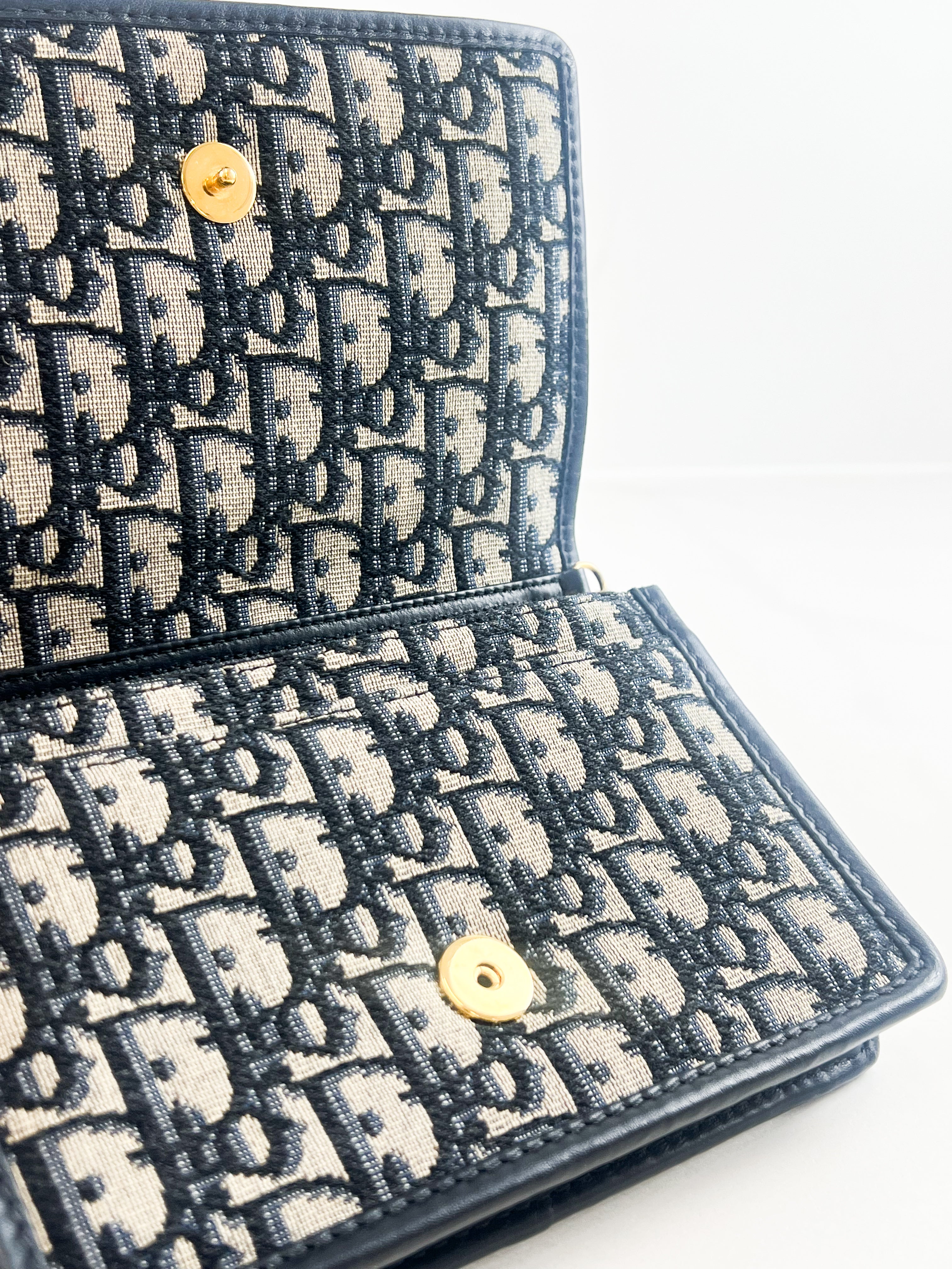 Christian Dior 2-in-1 30 Montaigne Pouch Blue Dior Oblique Jacquard