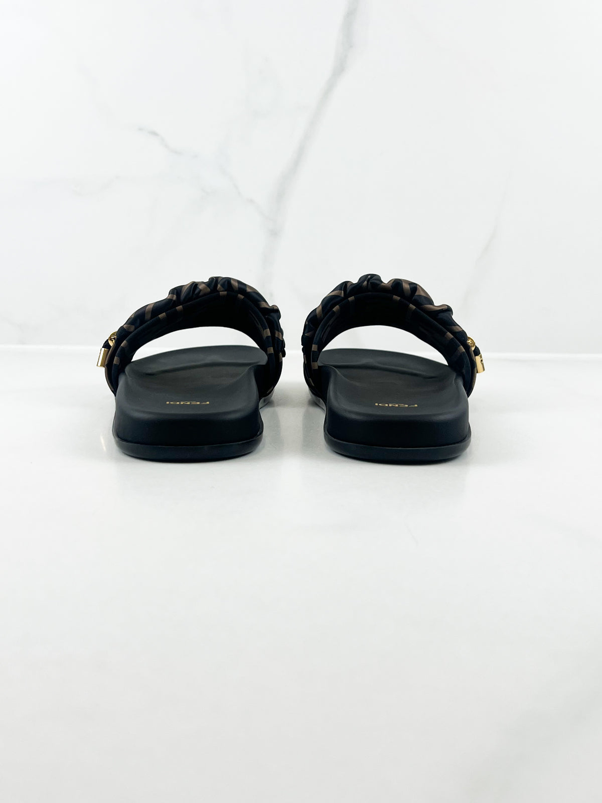 Fendi Vertigo Satin Slides Size 40