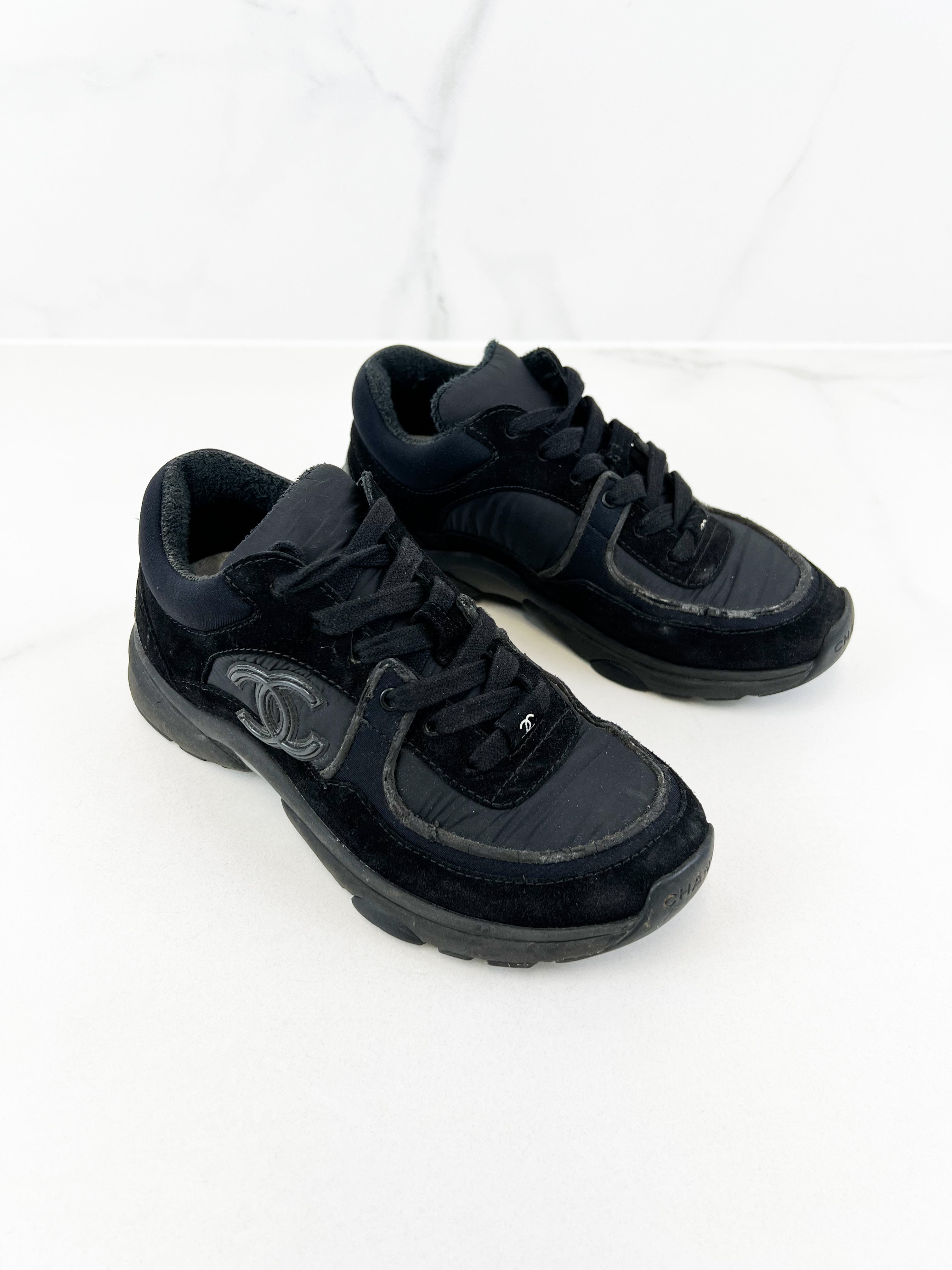 Chanel Black CC Logo Sneaker Size 34