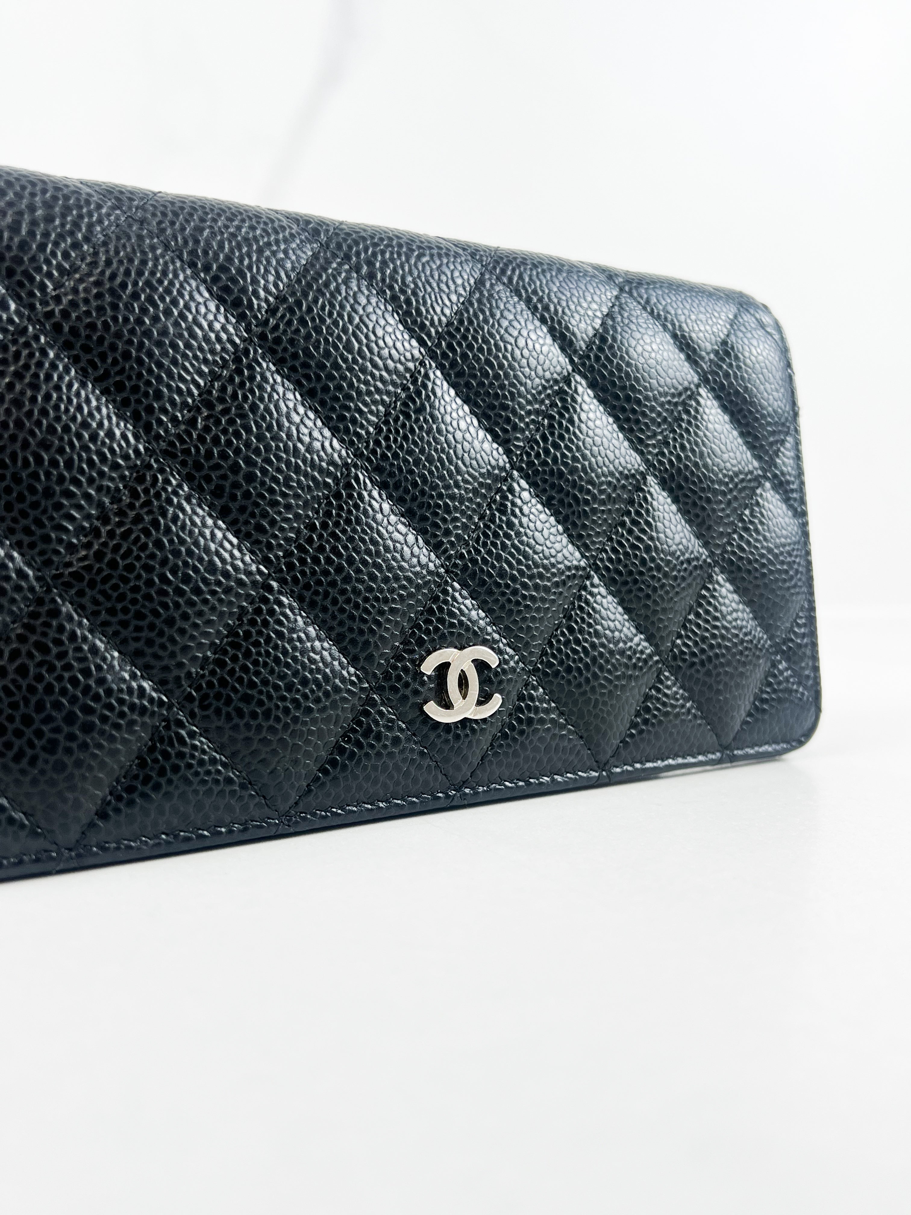 Chanel CC Black Caviar Flap Wallet SHW