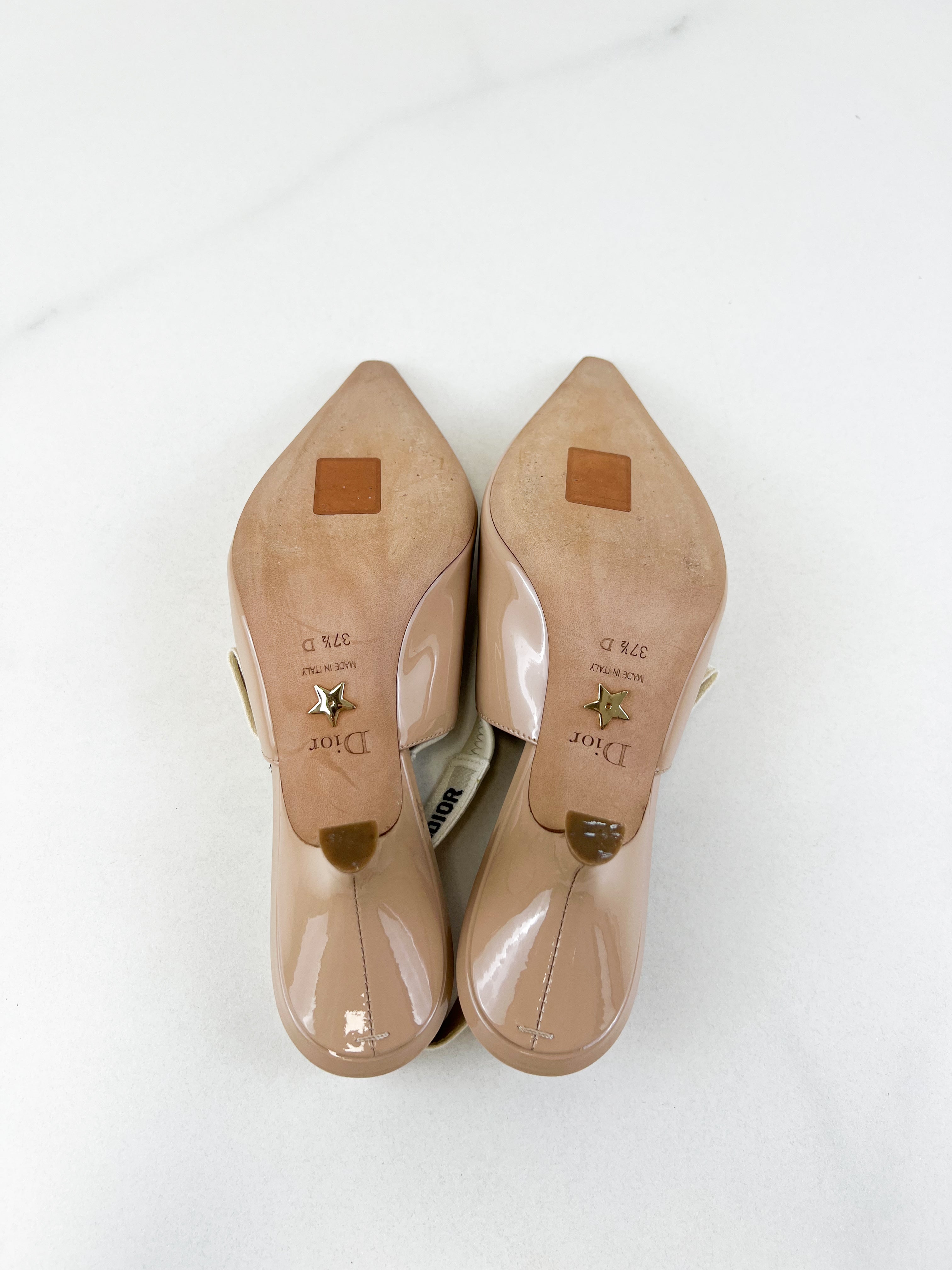 Christian Dior Beige Jadior Slingback Heel Size 37.5