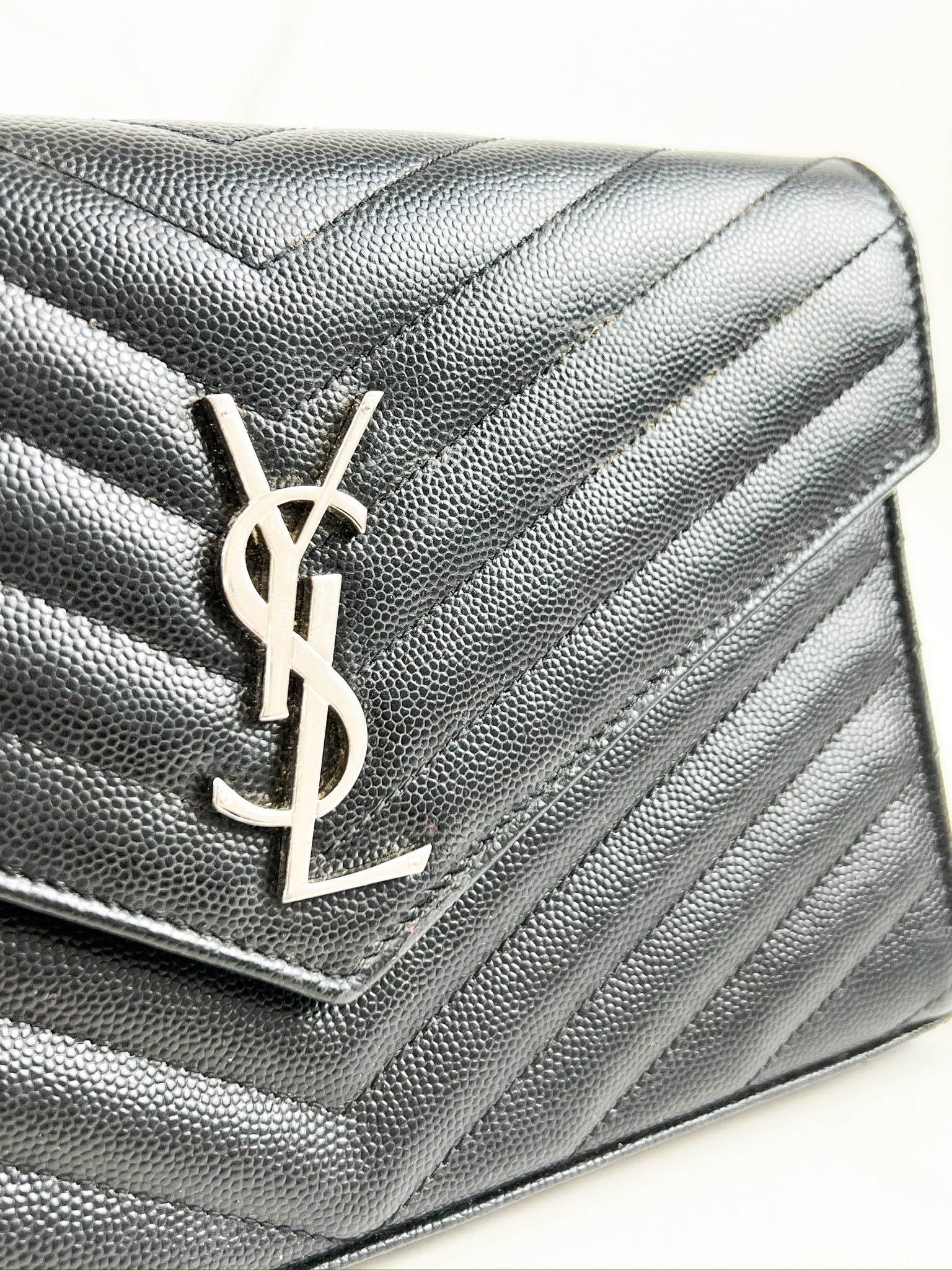 Saint Laurent Black Cassandre Envelope WOC
