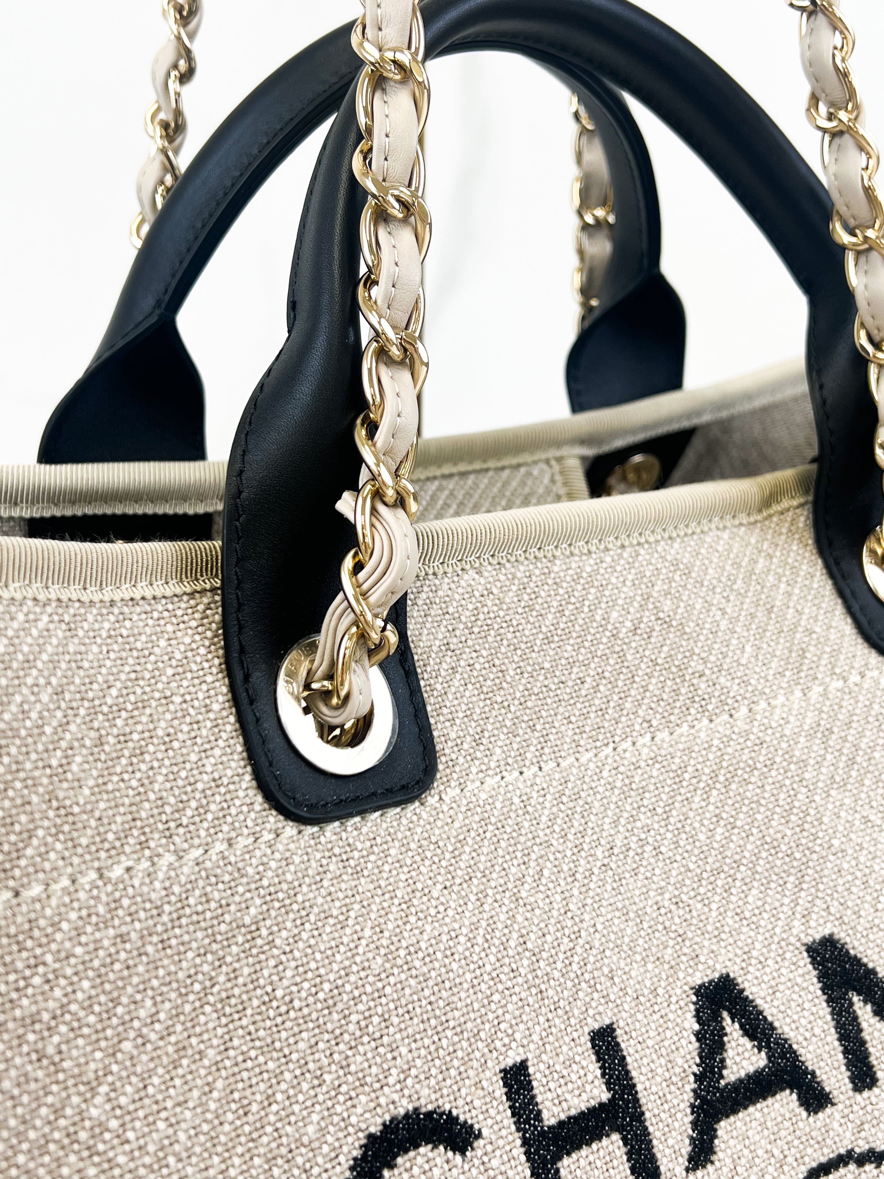 Chanel Taupe Canvas Deavuille