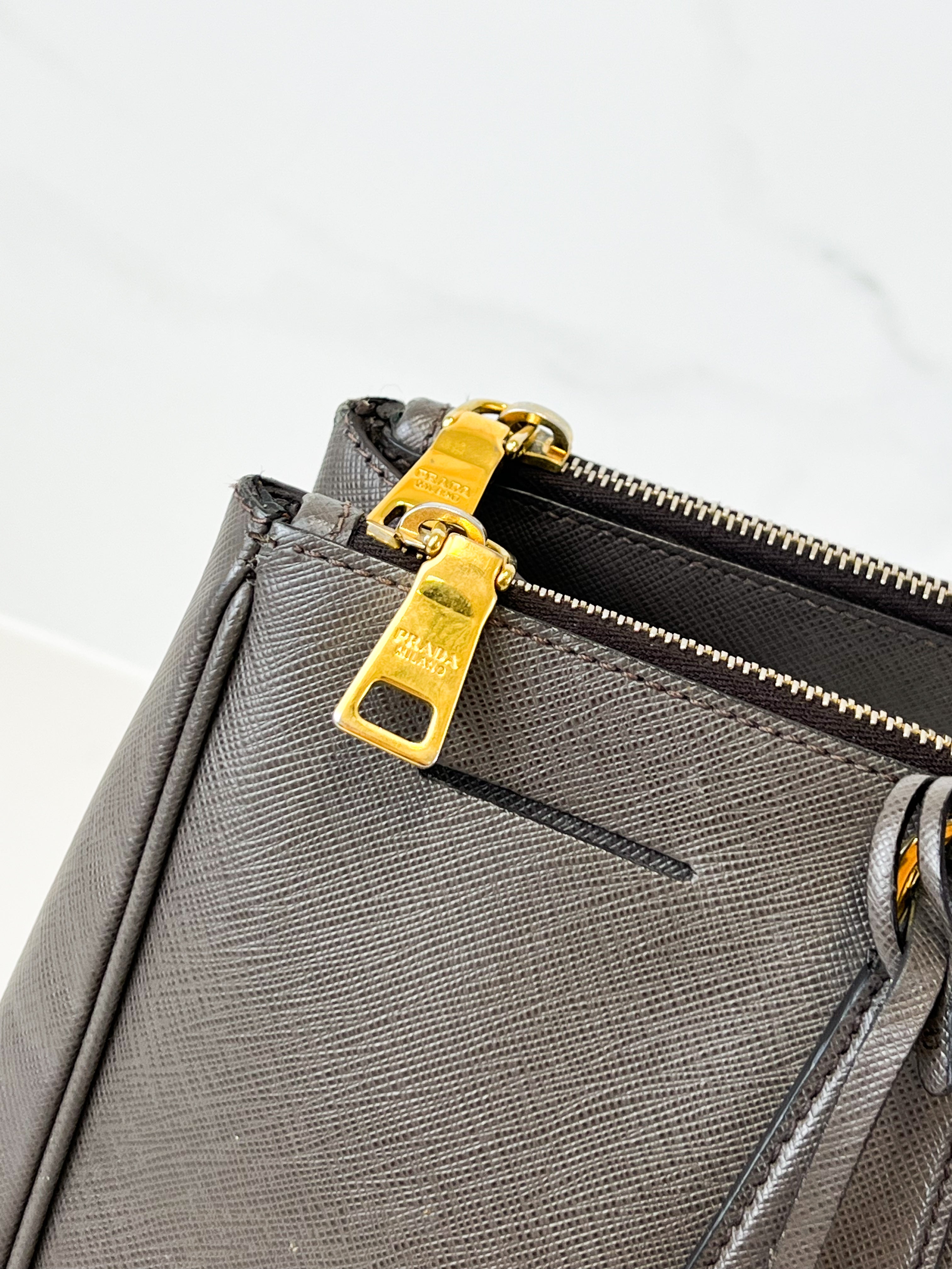 Prada Large Grey Galleria Saffiano Bag