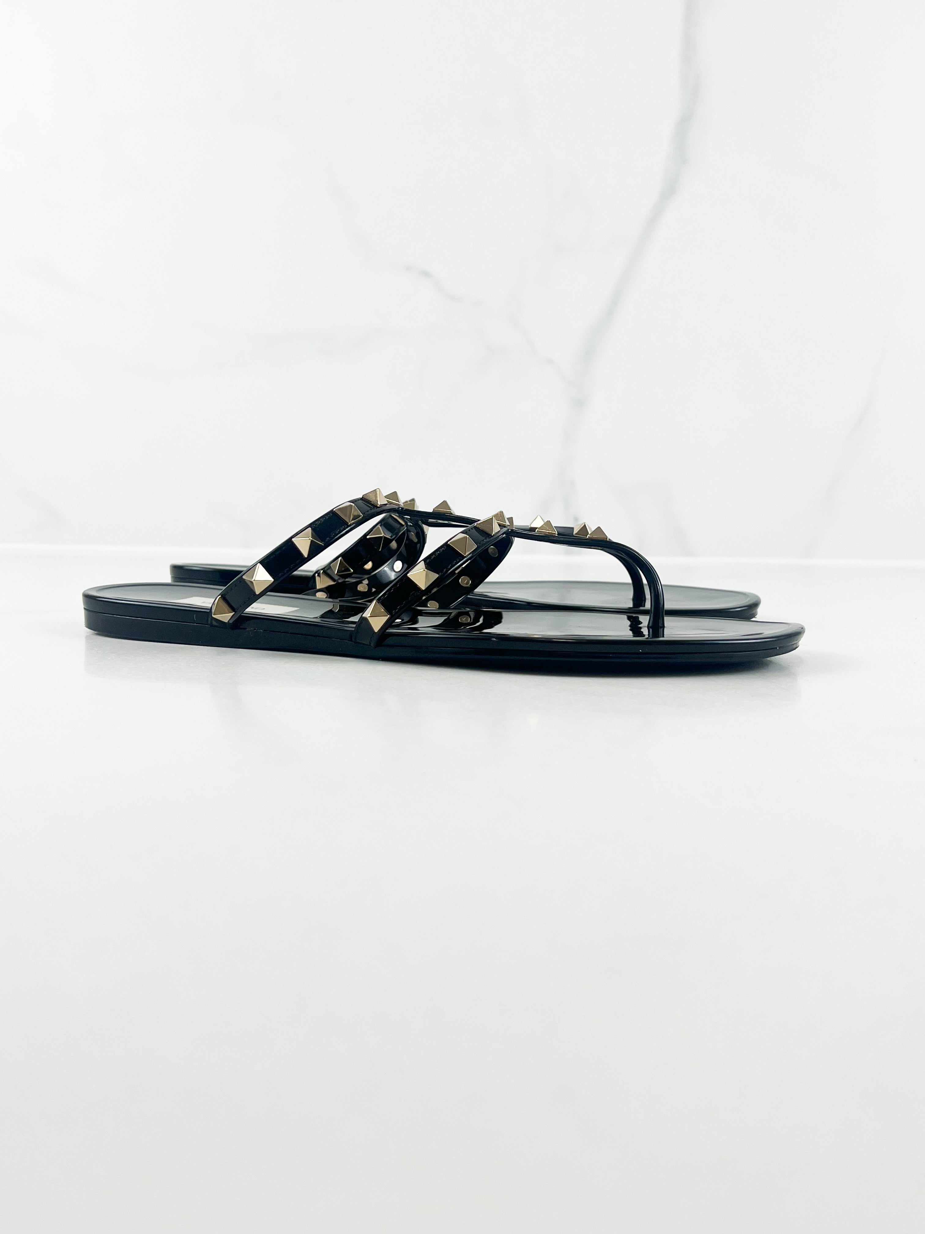 Valentino Jelly Rockstud Thong Sandals Size 41