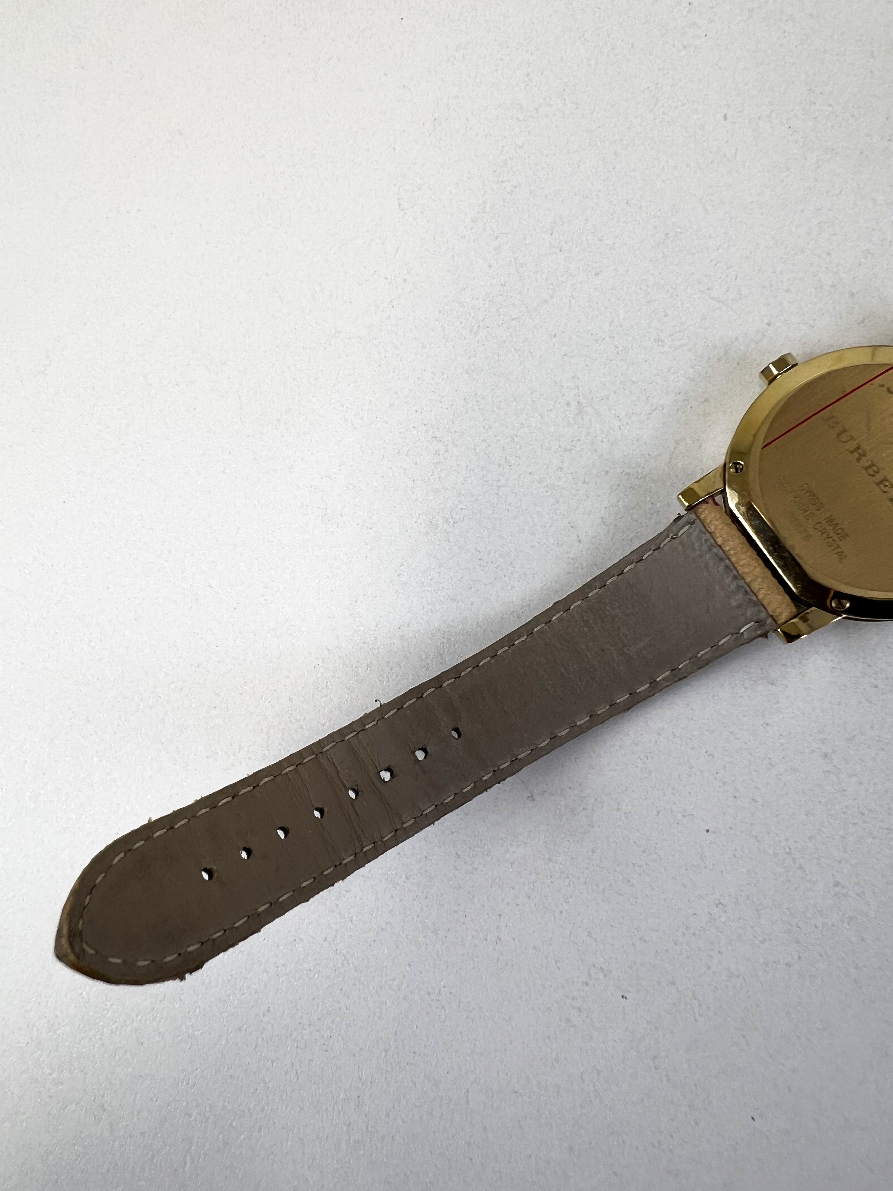 Burberry BU9026 The City Champagne Dial Check Watch 36mm