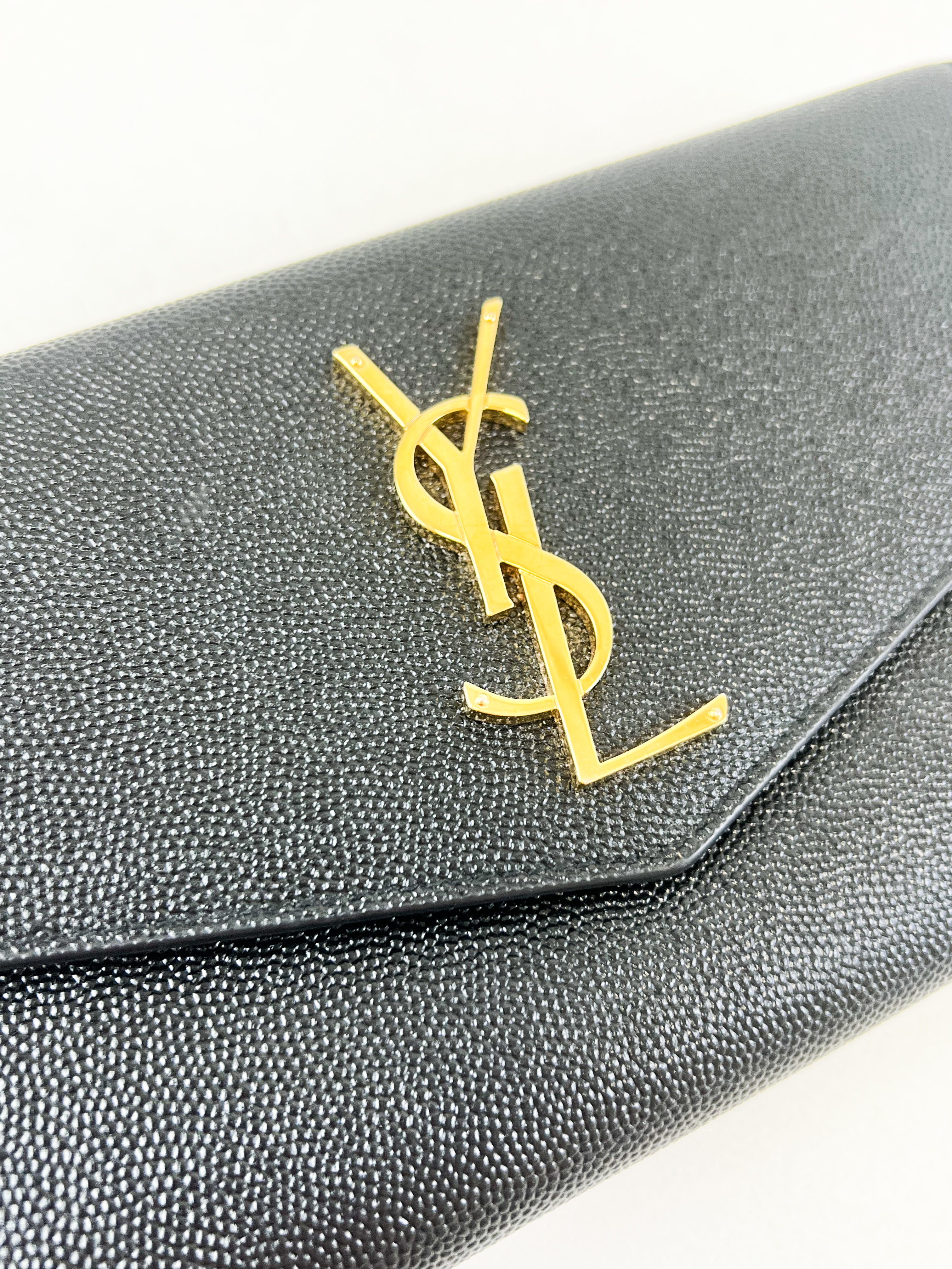 Saint Laurent Black Portefueli Fame Flap Wallet