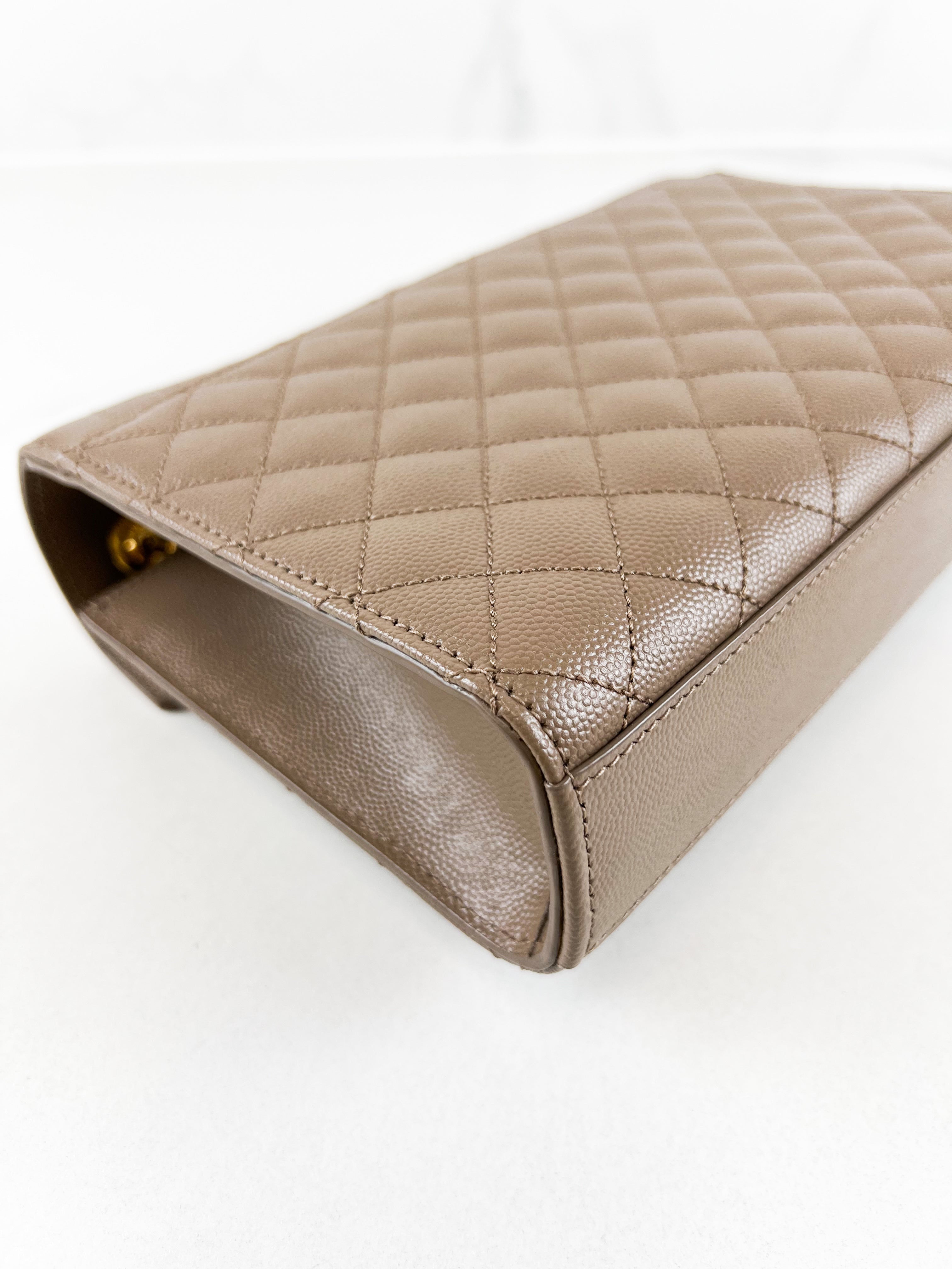 Saint Laurent Medium Beige Envelope Matelasse Shoulder Bag