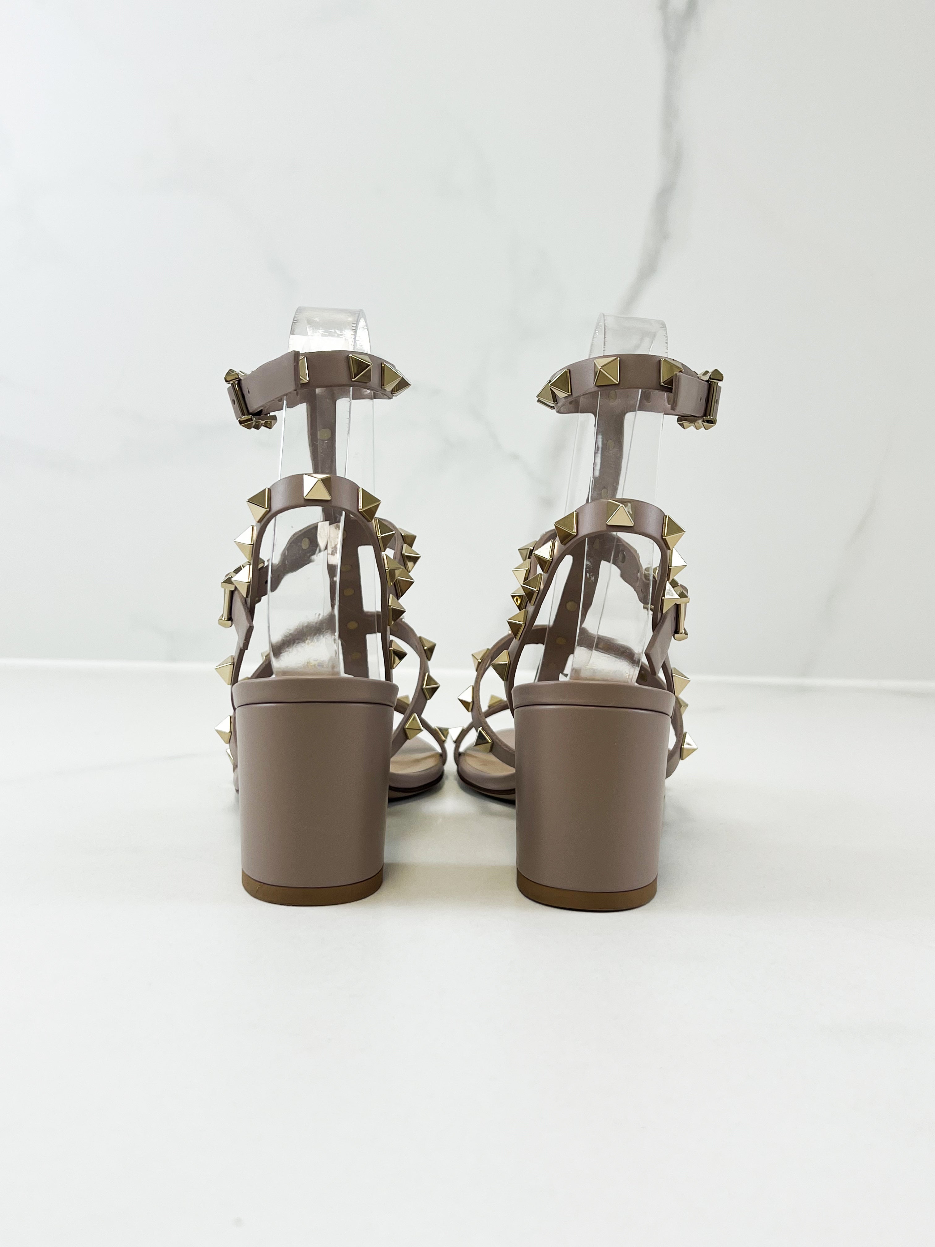 Valentino Rockstud Caged Poudre Sandal Size 36